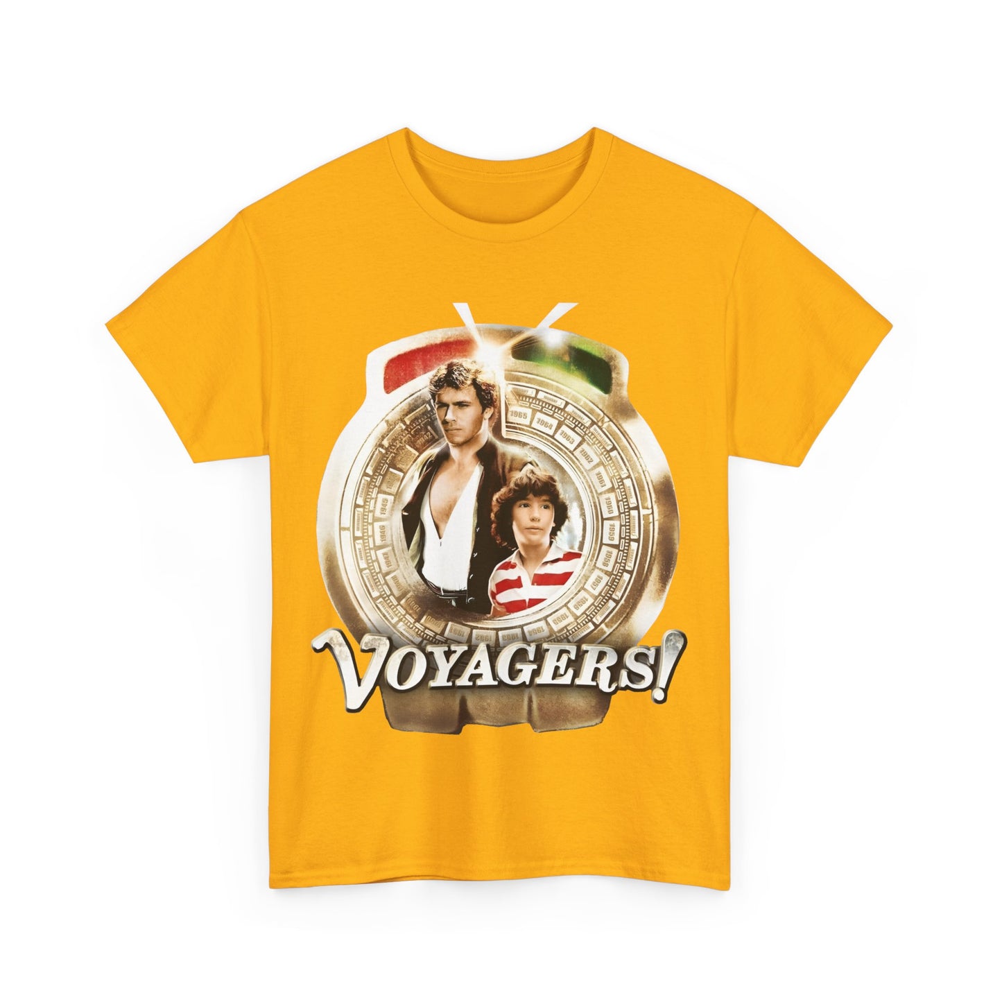 Voyagers T-Shirt - Jon-Erik Hexum, Meeno Peluce - Omni - Popular 1980s Time Travel TV Show - Cult Classic