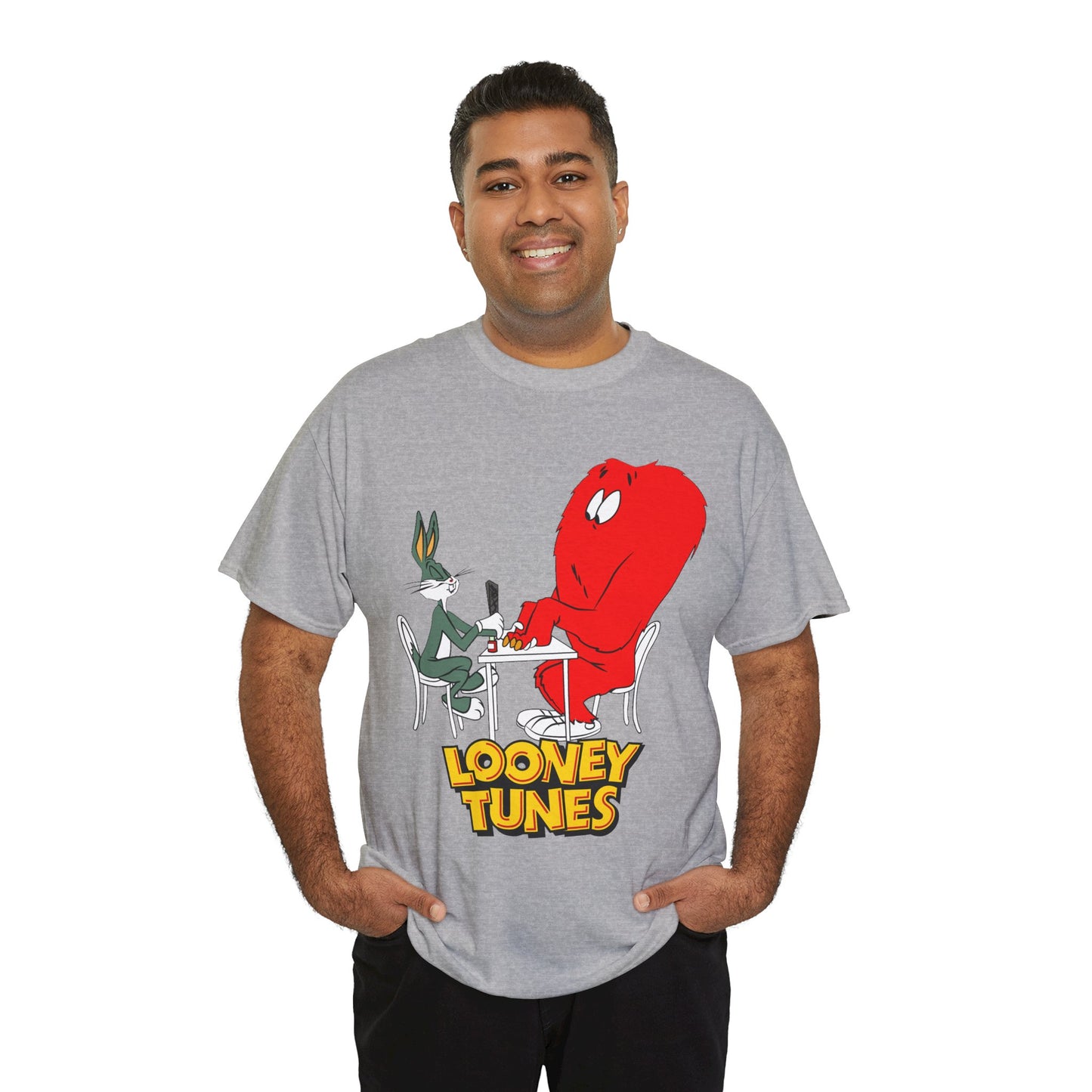 Bugs Bunny & Gossamer T-Shirt - Looney Tunes Cartoon - Popular Halloween Monster Getting a Manicure - Funny, Humorous Image