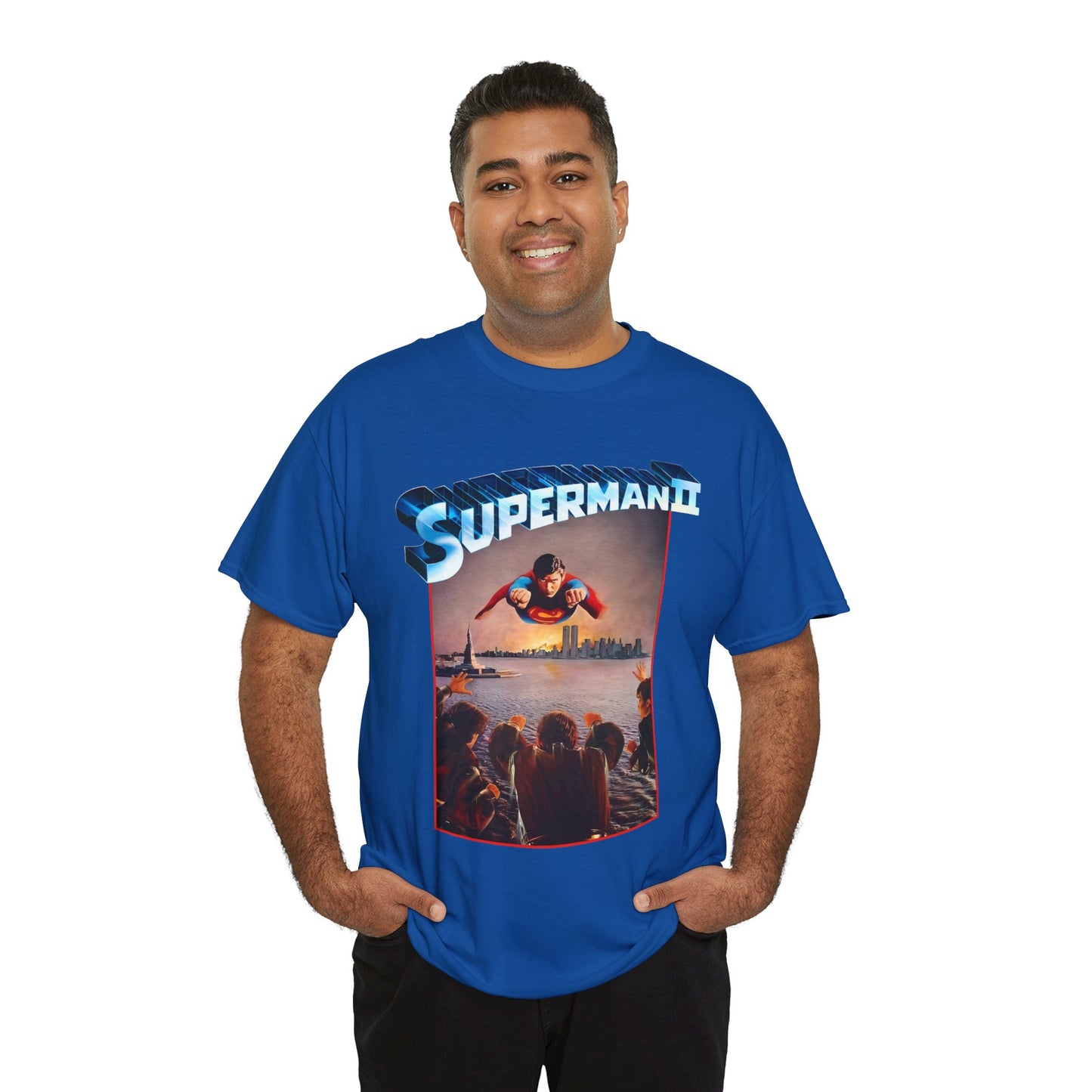 Superman II T-Shirt - Christopher Reeve, Terence Stamp, Sarah Douglas - Vs General Zod, Ursa, Non - Phantom Zone Villains - 1980 Movie Poster - DC Comics