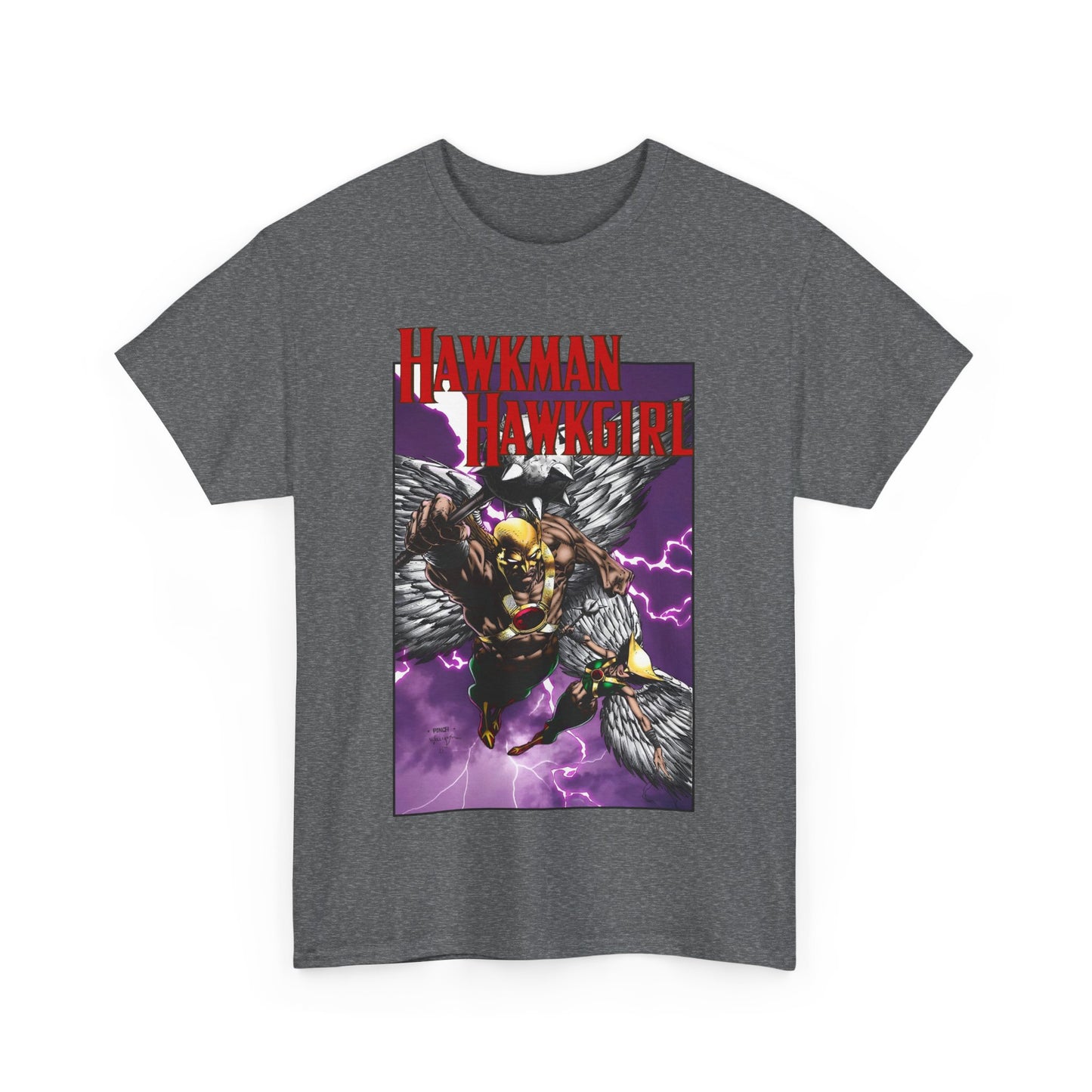 Hawkman & Hawkgirl T-Shirt - David Finch Art - Carter & Shayera Hall - JLA & JSA Members - DC Comics