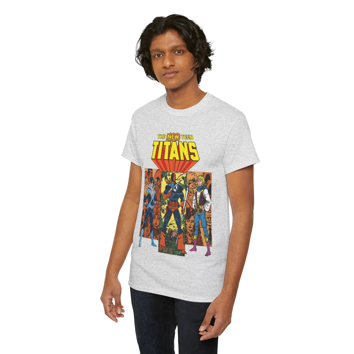 New Teen Titans T-Shirt - George Perez Art - Judas Contract - Nightwing, Jericho, Deathstroke, Changeling. Starfire - DC Comics