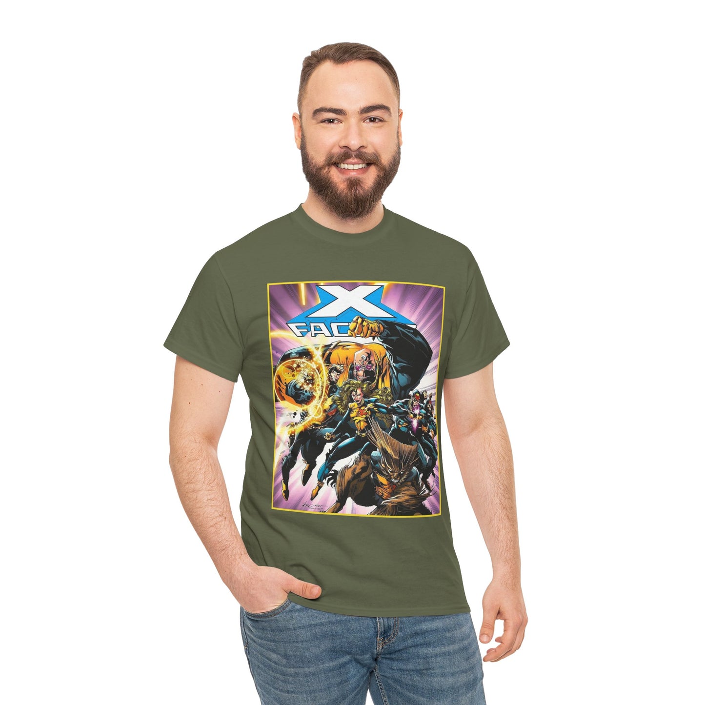 X-Factor T-Shirt - Larry Stroman Art - Polaris, Havok, Strong Guy, Jamie Madrox - X-Men Spin-Off - Mutant Heroes - Marvel Comics