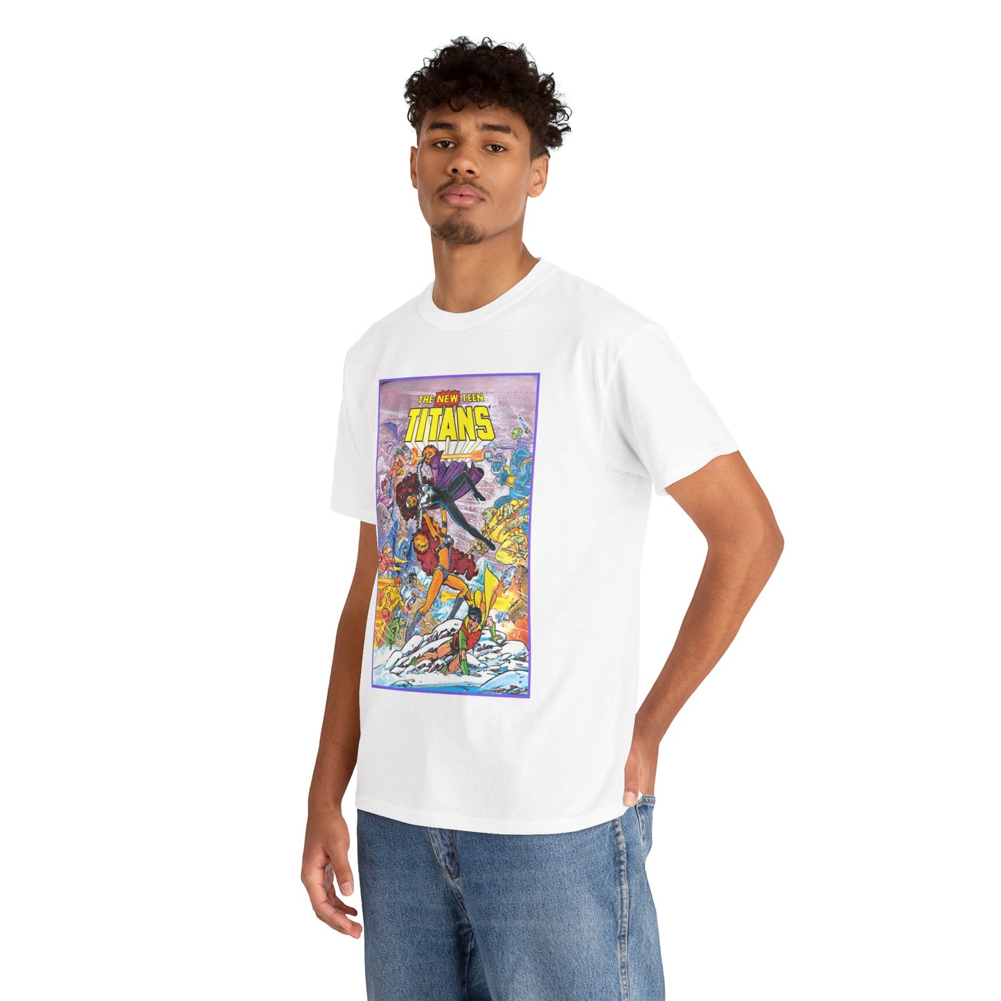 New Teen Titans T-Shirt - George Perez Art - Starfire Vs Blackfire - Omega Man - Annual #1 Cover - DC Comics