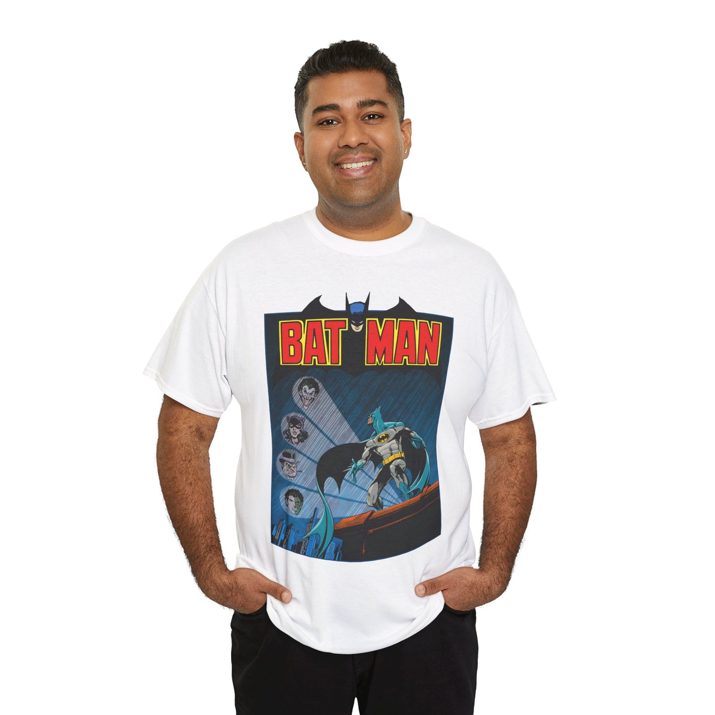 Batman T-Shirt - DC Comics - Catwoman, Joker, Two-Face, Penguin - Bronze Age Art - Gotham City