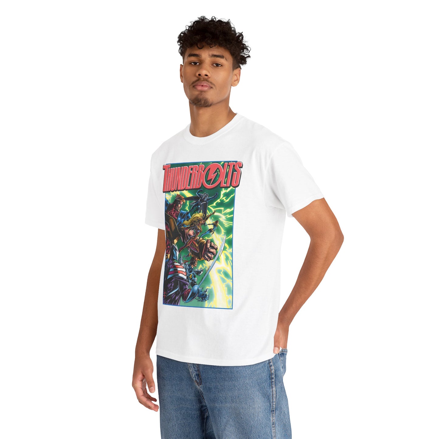 Thunderbolts T-Shirt - Amazing Mark Bagley Art - Citizen V, MACH-1, Atlas, Songbird, Fixer, Techno - Marvel Comics Characters - Avengers Connection