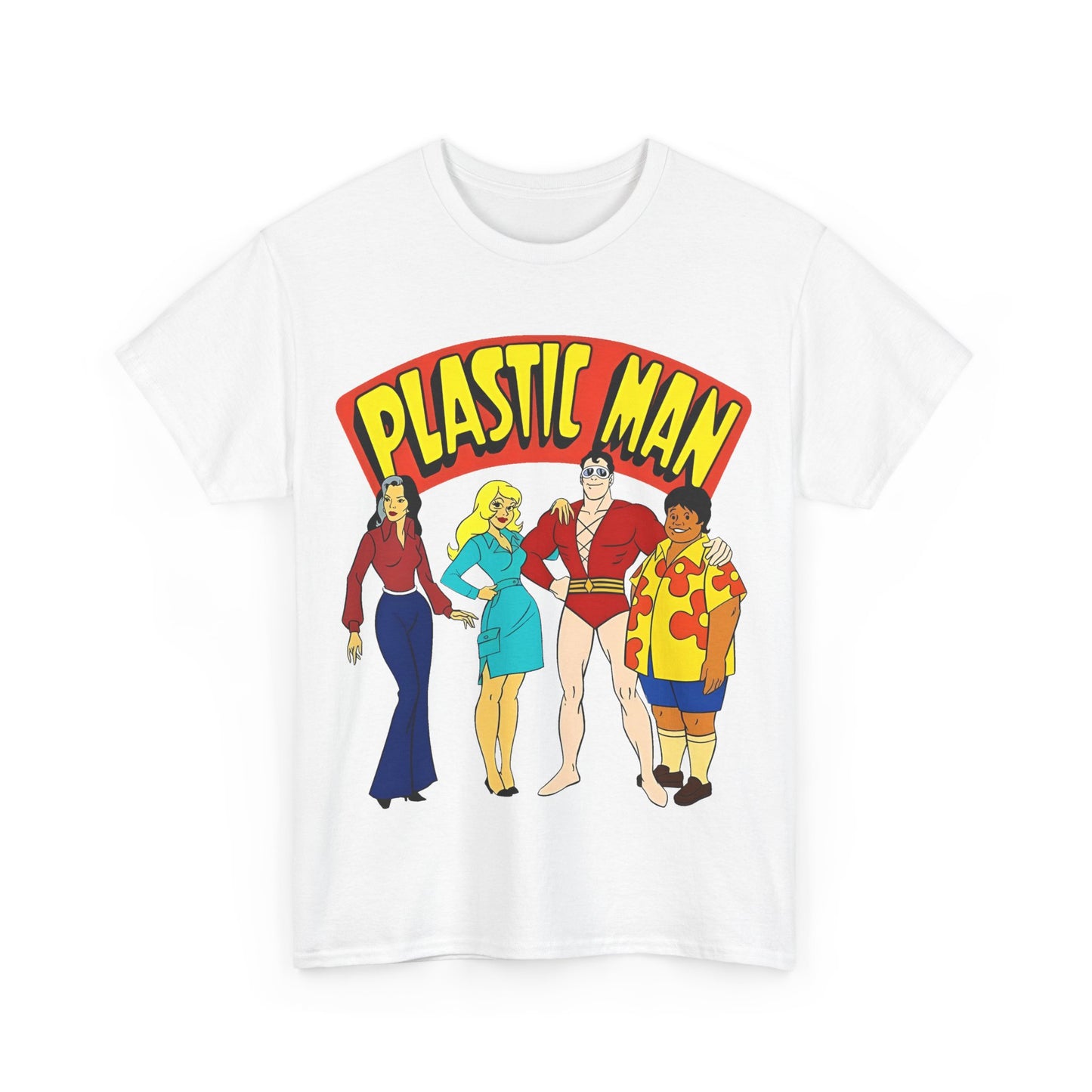 Plastic Man T-Shirt - Penny, Hula-Hula - Ruby-Spears Saturday Morning Cartoon 1980s - DC Comics Character
