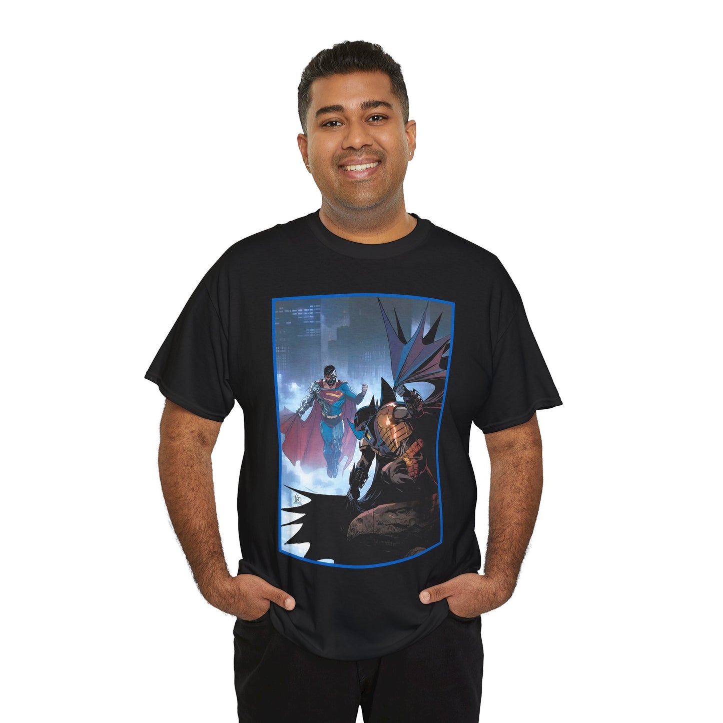 Cyborg Superman Vs Azrael Batman T-Shirt - Lee Weeks Art - Reign of the Superman, Knightfall - World's Finest Variant Cover Art - DC Comics