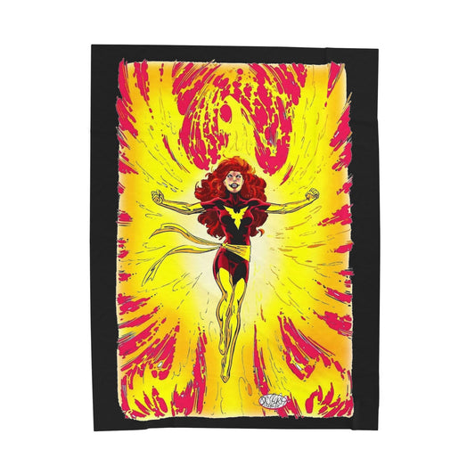 Dark Phoenix Velveteen Plush Blanket 60x80" - John Byrne Art - Uncanny X-Men Saga, Jean Grey - Marvel Comics