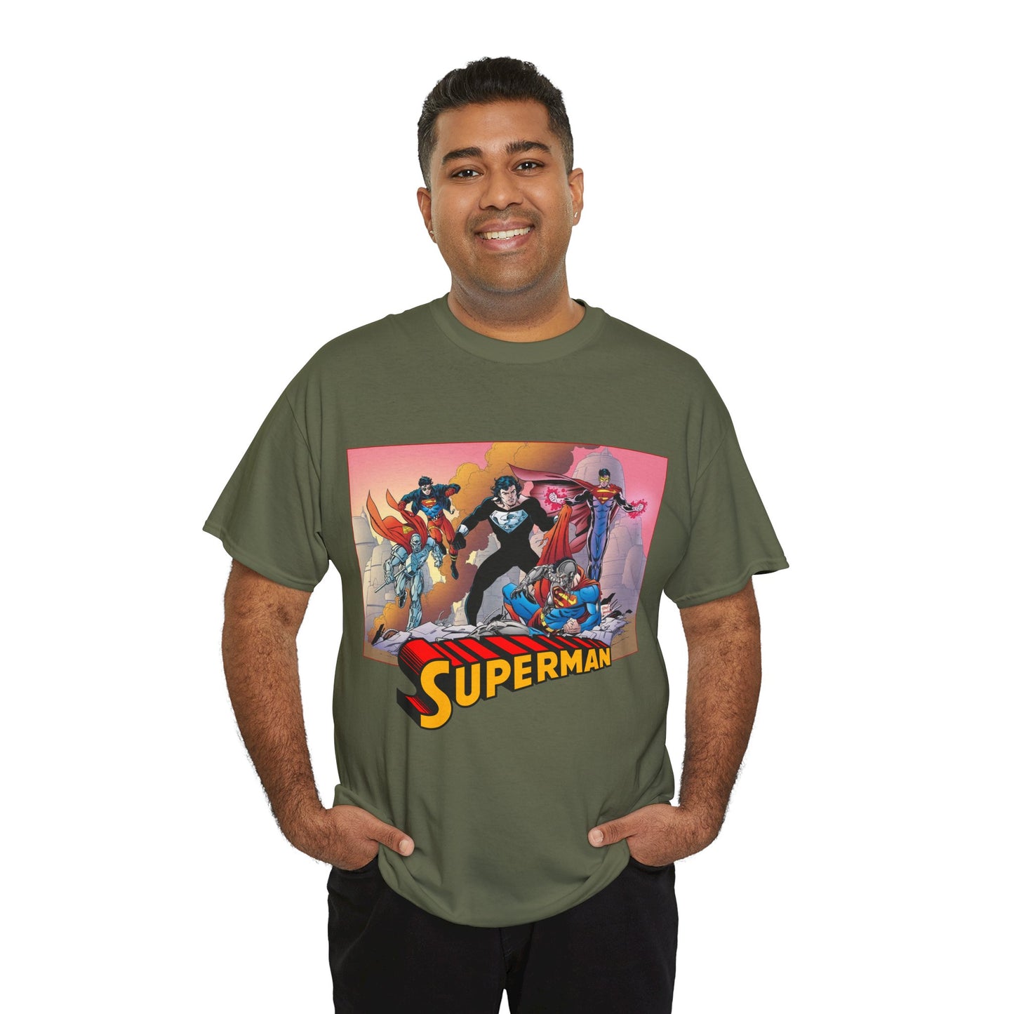 Superman T-Shirt - Tom Grummett Art - Death & Return - Steel, Cyborg, Eradicator - DC Comics
