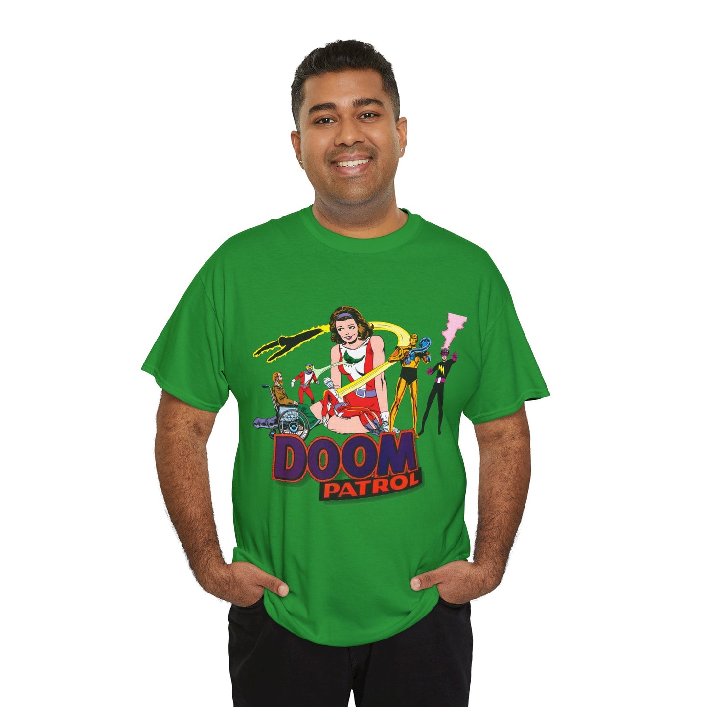 Doom Patrol T-Shirt - John Byrne Art - DC Comics Who's Who Art - Beast Boy, Robotman, Mento, Elasti-Girl, Negative Man, The Chief