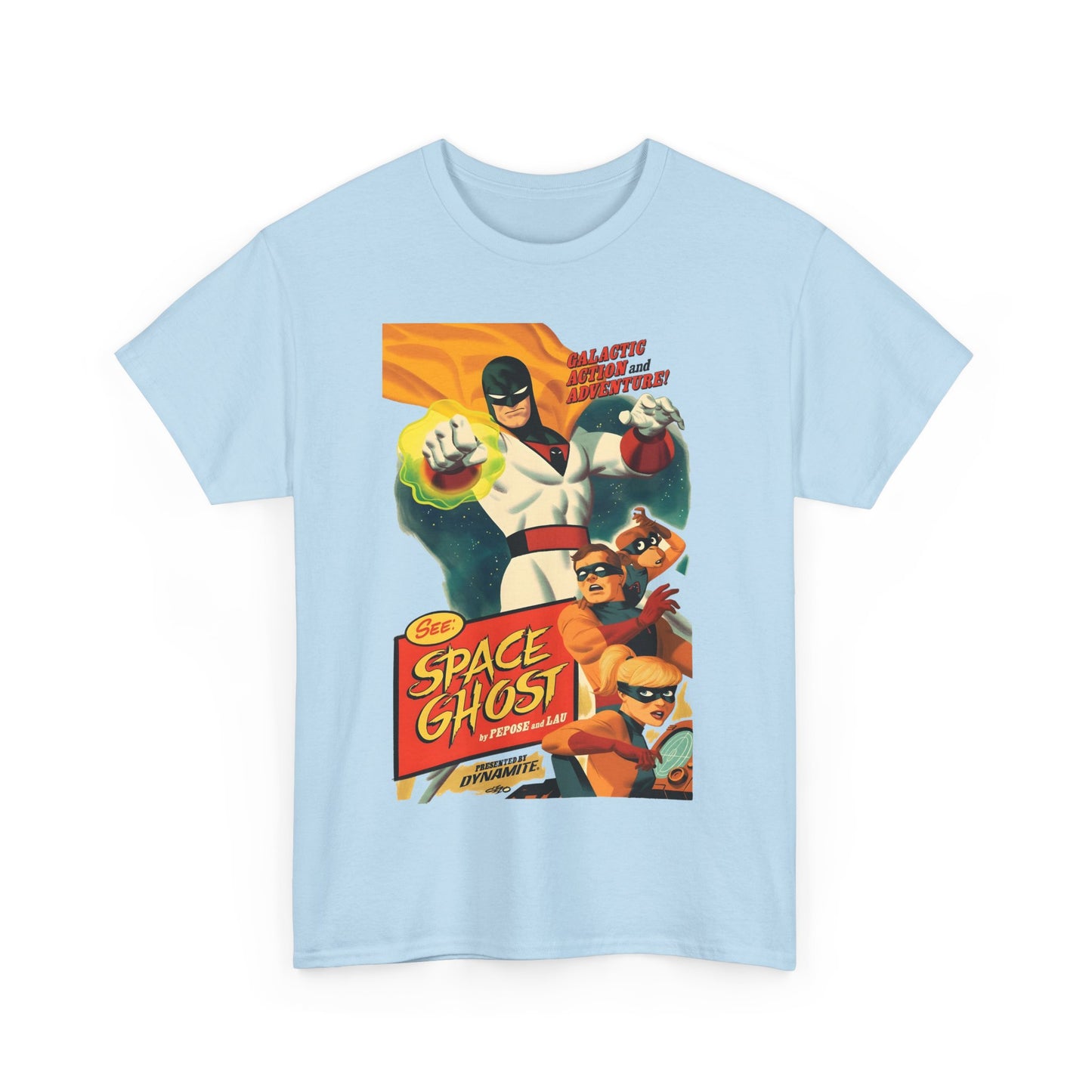 Space Ghost T-Shirt - Frank Cho Art - Jan, Jace & Blip - Movie Poster Style Artwork - Alex Toth Creation - Hanna-Barbera Cartoon