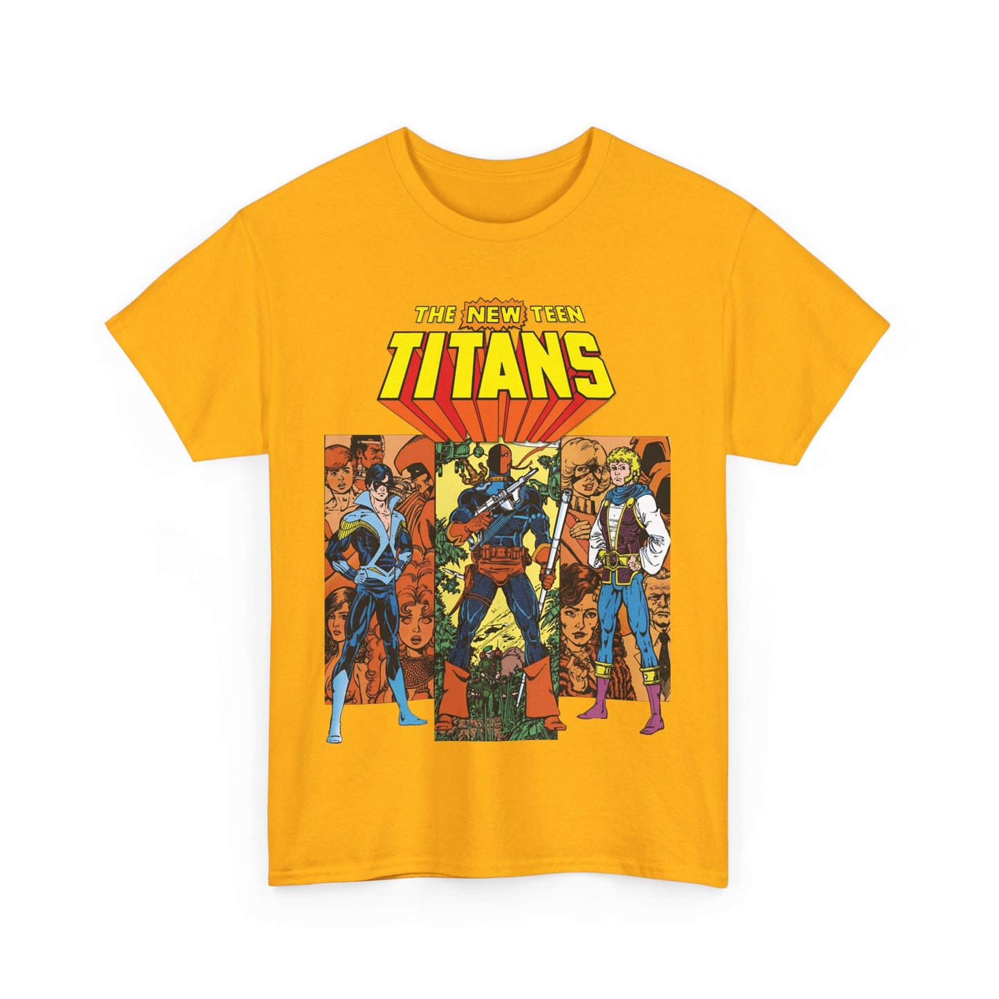 New Teen Titans T-Shirt - George Perez Art - Judas Contract - Nightwing, Jericho, Deathstroke, Changeling. Starfire - DC Comics