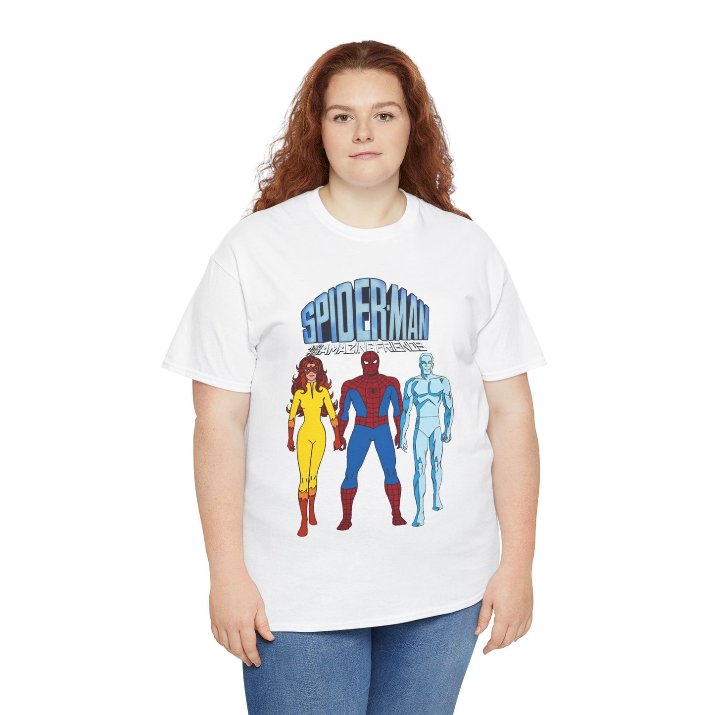Spider-Man & His Amazing Friends T-Shirt - Spidey, Firestar, Iceman - Popular 1980s Marvel TV Cartoon - Marvel Comics