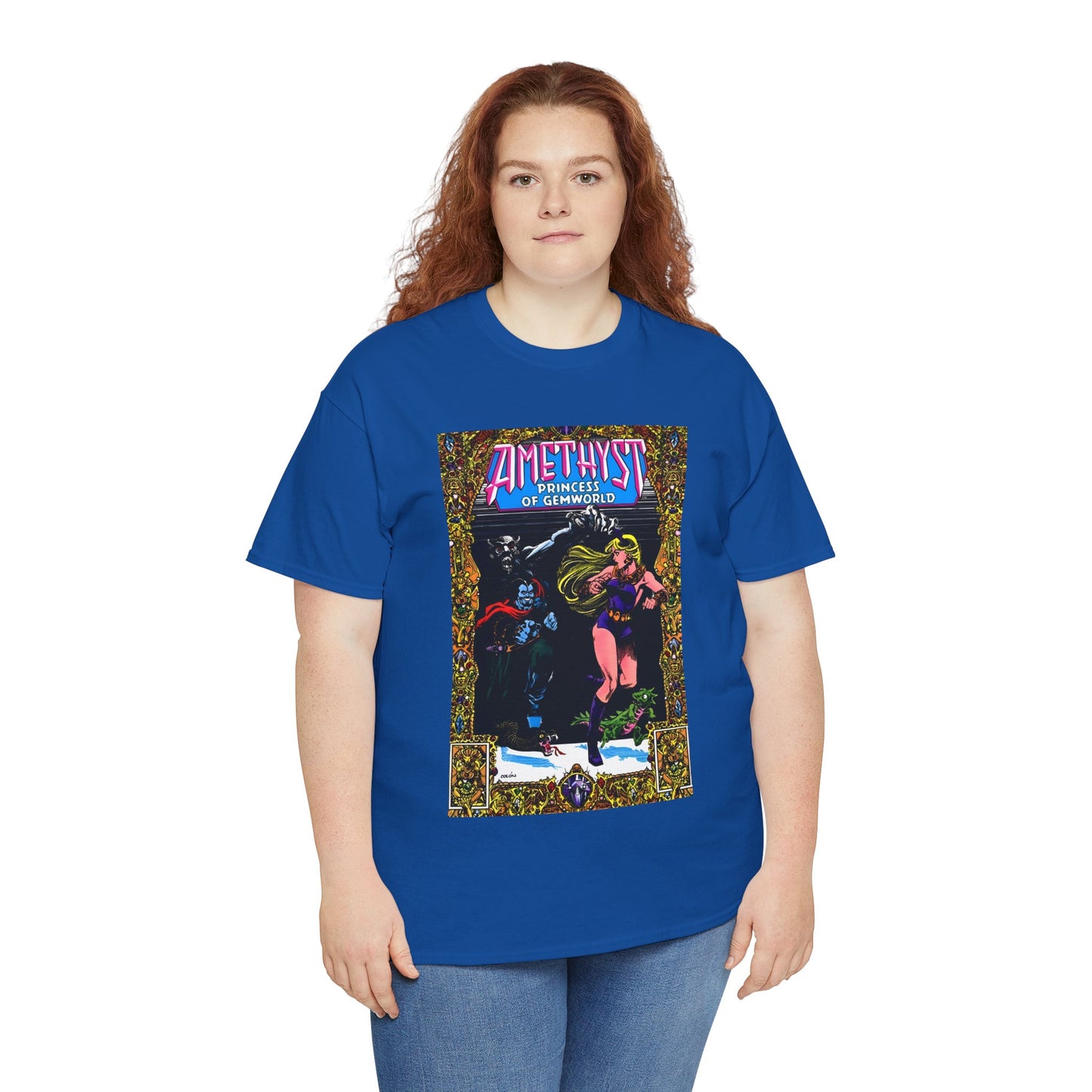 Amethyst Princess of Gemworld T-Shirt - Ernie Colon Art - Bejeweled Cover - Dark Opal - DC Comics