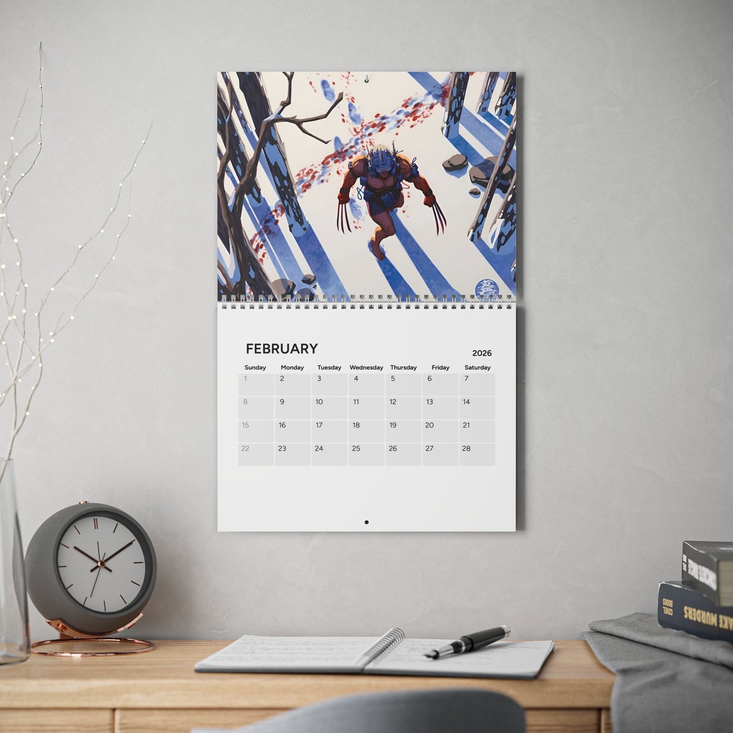 Wolverine Calendar (2026) - X-Men Member/Leader - Marvel Comics - Logan
