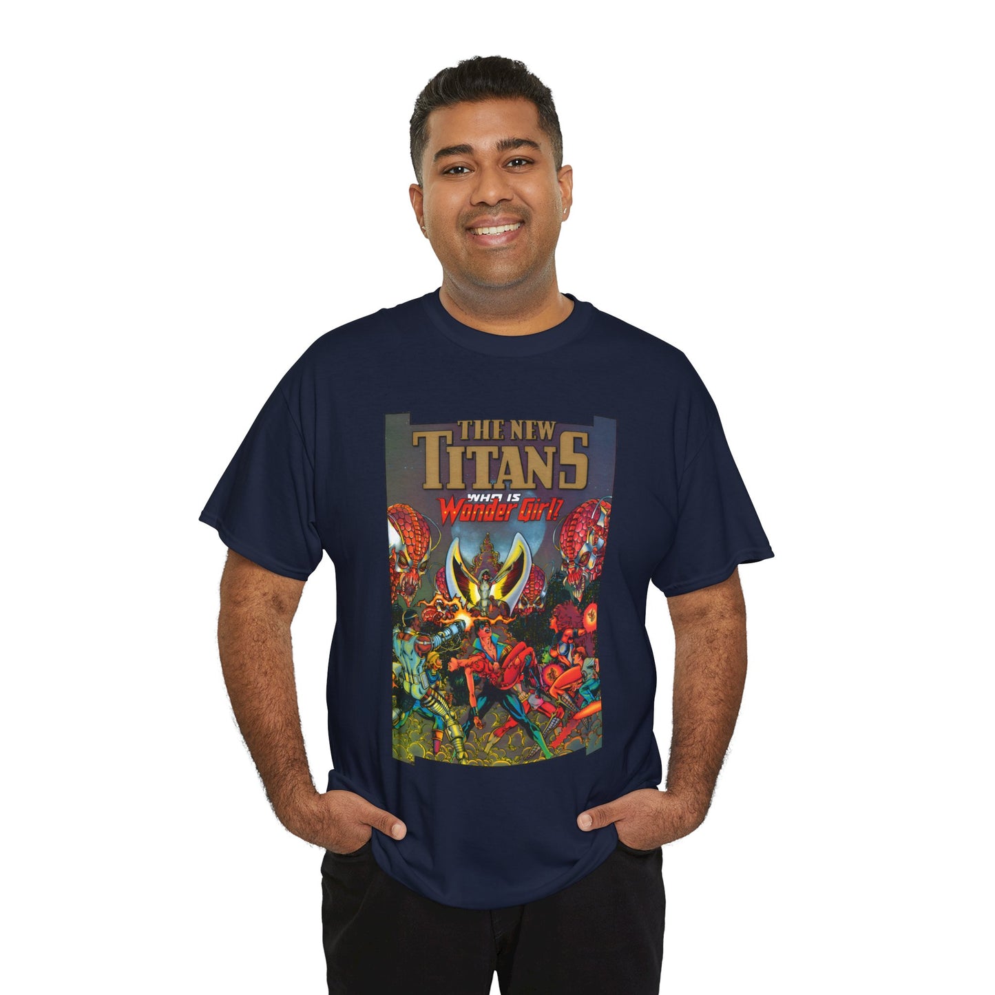 New Titans T-Shirt - George Perez Art - Who is Donna Troy? - Nightwing, Troia, Starfire, Cyborg, Jericho, Raven - DC Comics