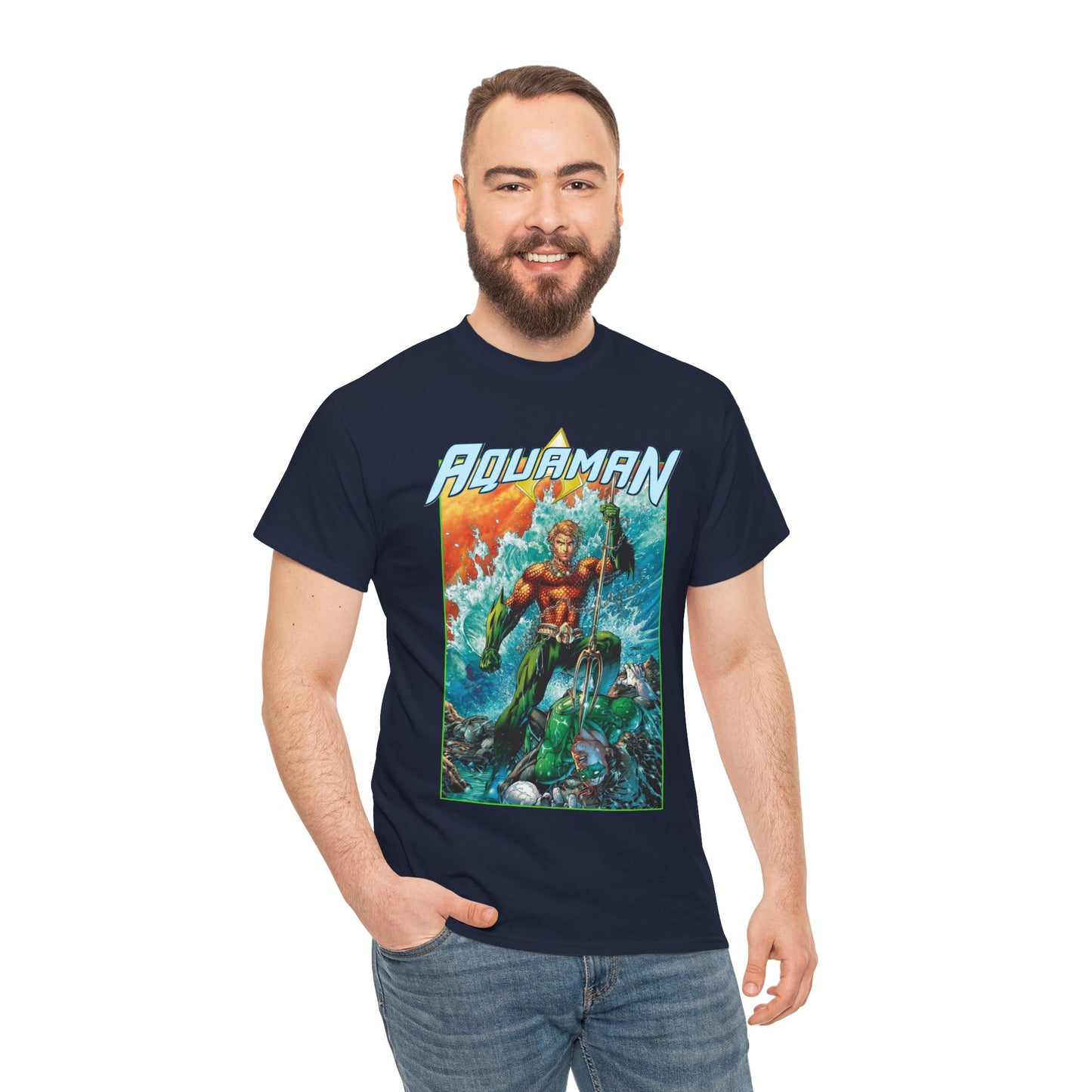 Aquaman T-Shirt - Jim Lee Art - DC New 52 - Arthur Curry, King of Atlantis - DC Comics