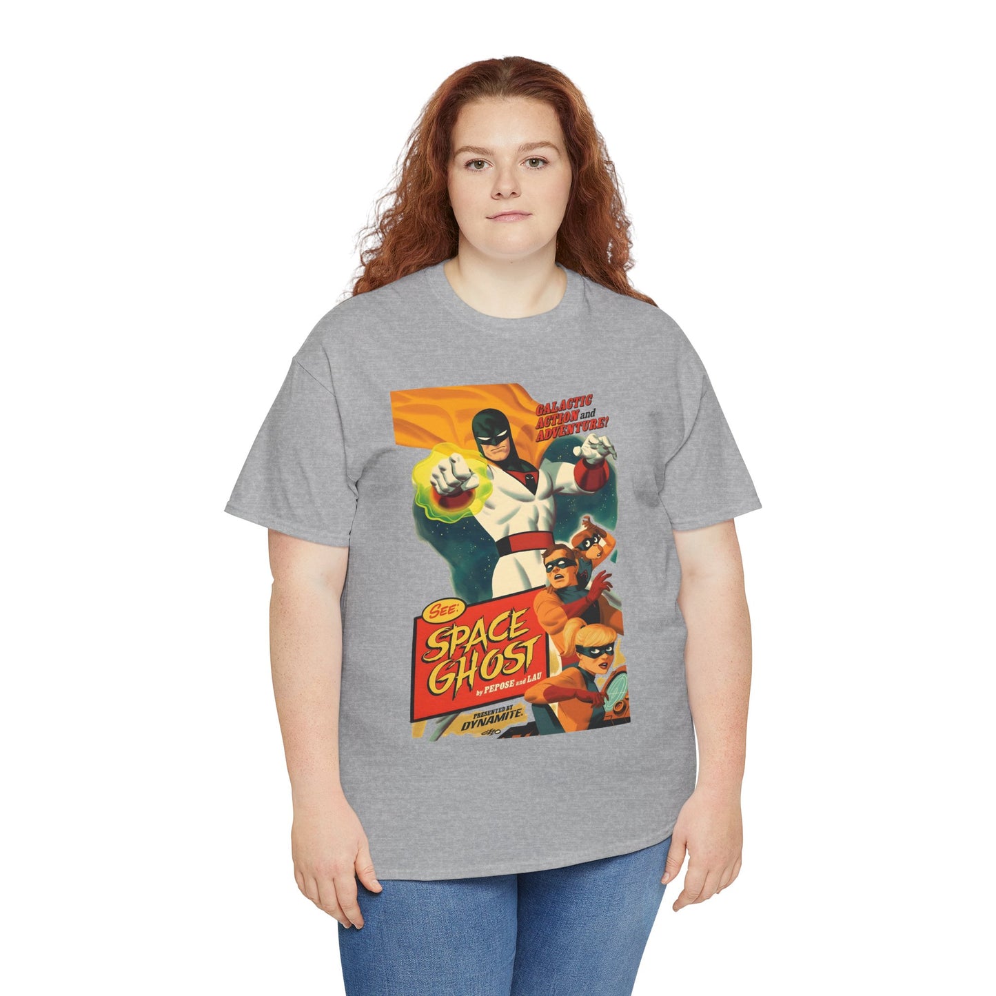 Space Ghost T-Shirt - Frank Cho Art - Jan, Jace & Blip - Movie Poster Style Artwork - Alex Toth Creation - Hanna-Barbera Cartoon
