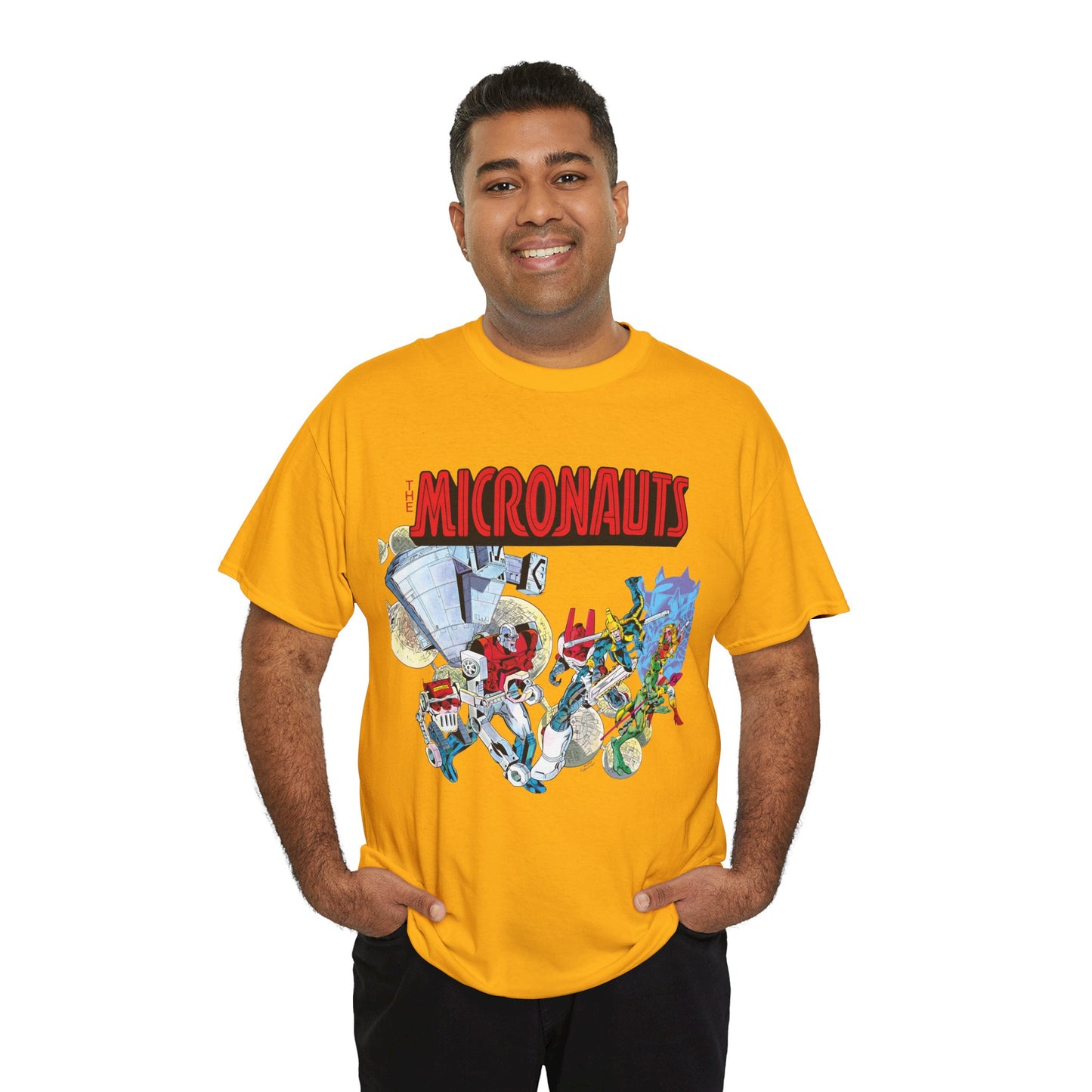 Micronauts T-Shirt - Jackson Guice Art - Arcturus Rann, Biotron, Marionette, Acroyear, Bug - Marvel Comics