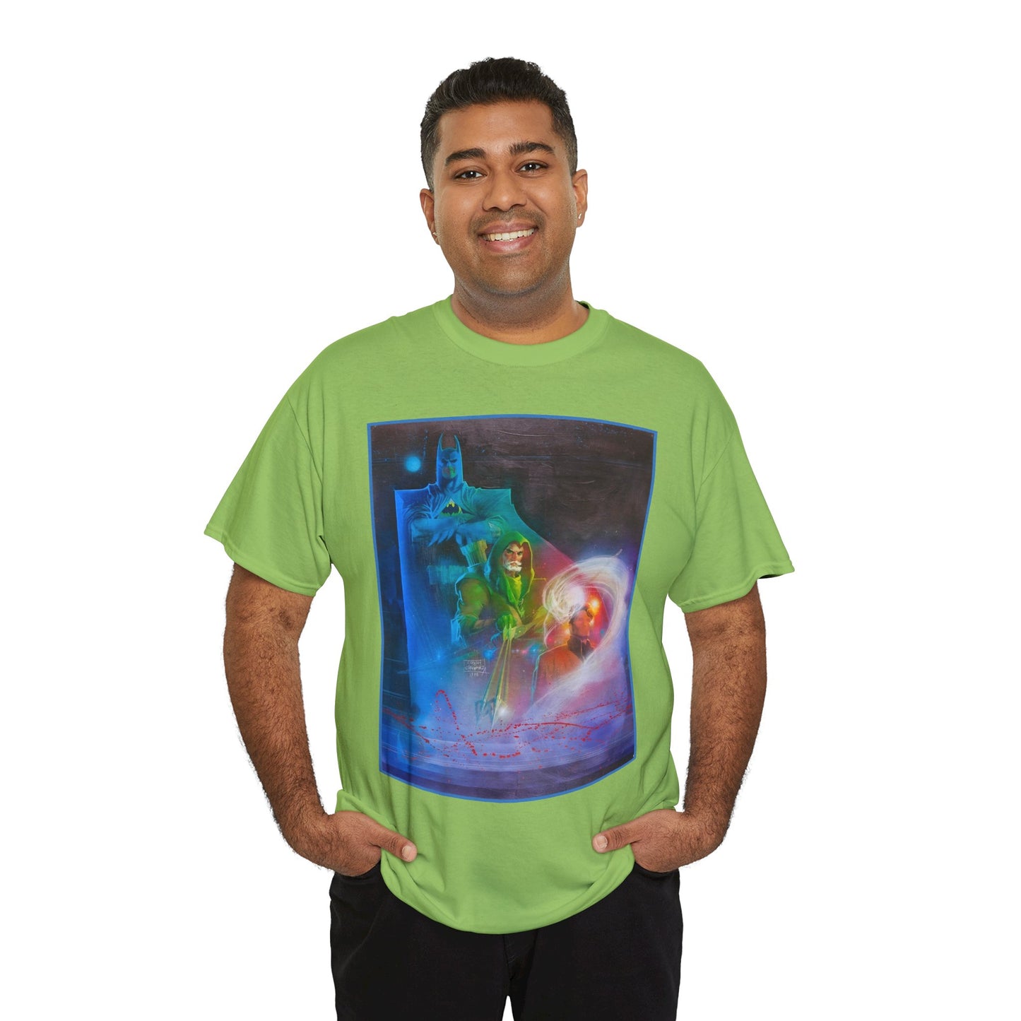 Batman, Green Arrow, Question T-Shirt - Denys Cowan & Bill Sienkiewicz Art - DC Comics - Gotham City