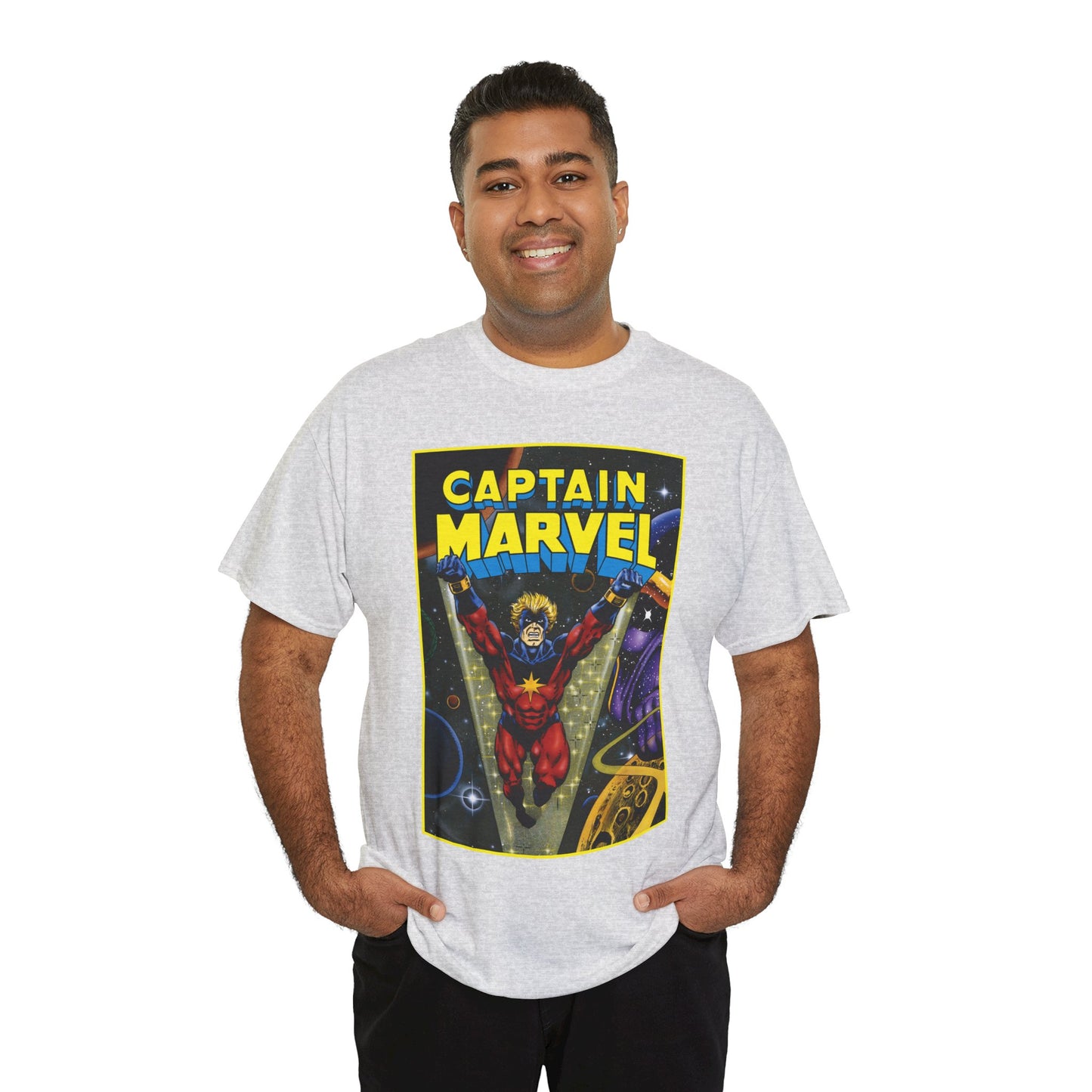 Captain Marvel T-Shirt - Mar-Vell - Thanos - Jim Starlin Art - 1970s Cosmic Superhero - Marvel Comics