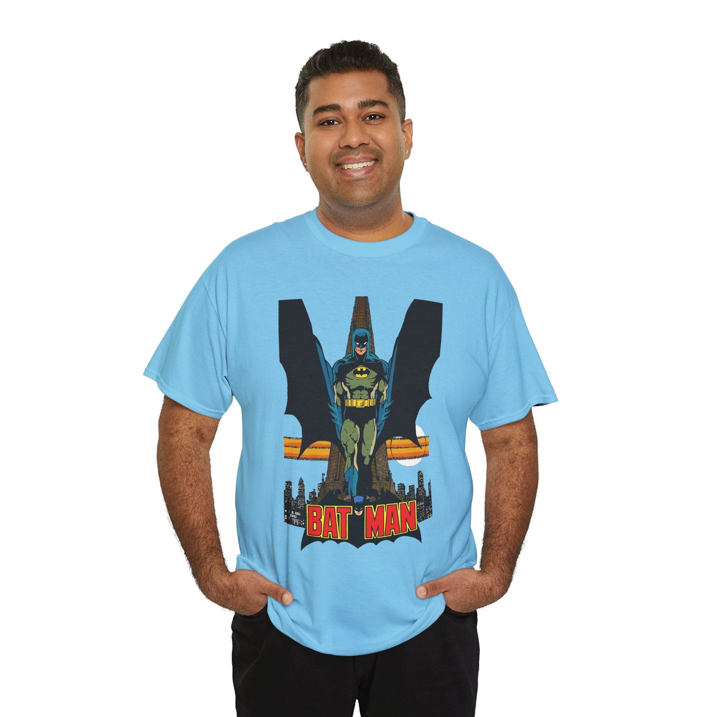 Batman T-Shirt - George Perez Art - JLA 80s Postcard Set - DC Comics - Gotham City - Justice League of America Member