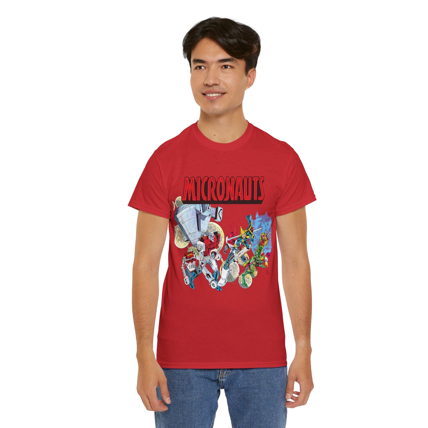 Micronauts T-Shirt - Jackson Guice Art - Arcturus Rann, Biotron, Marionette, Acroyear, Bug - Marvel Comics