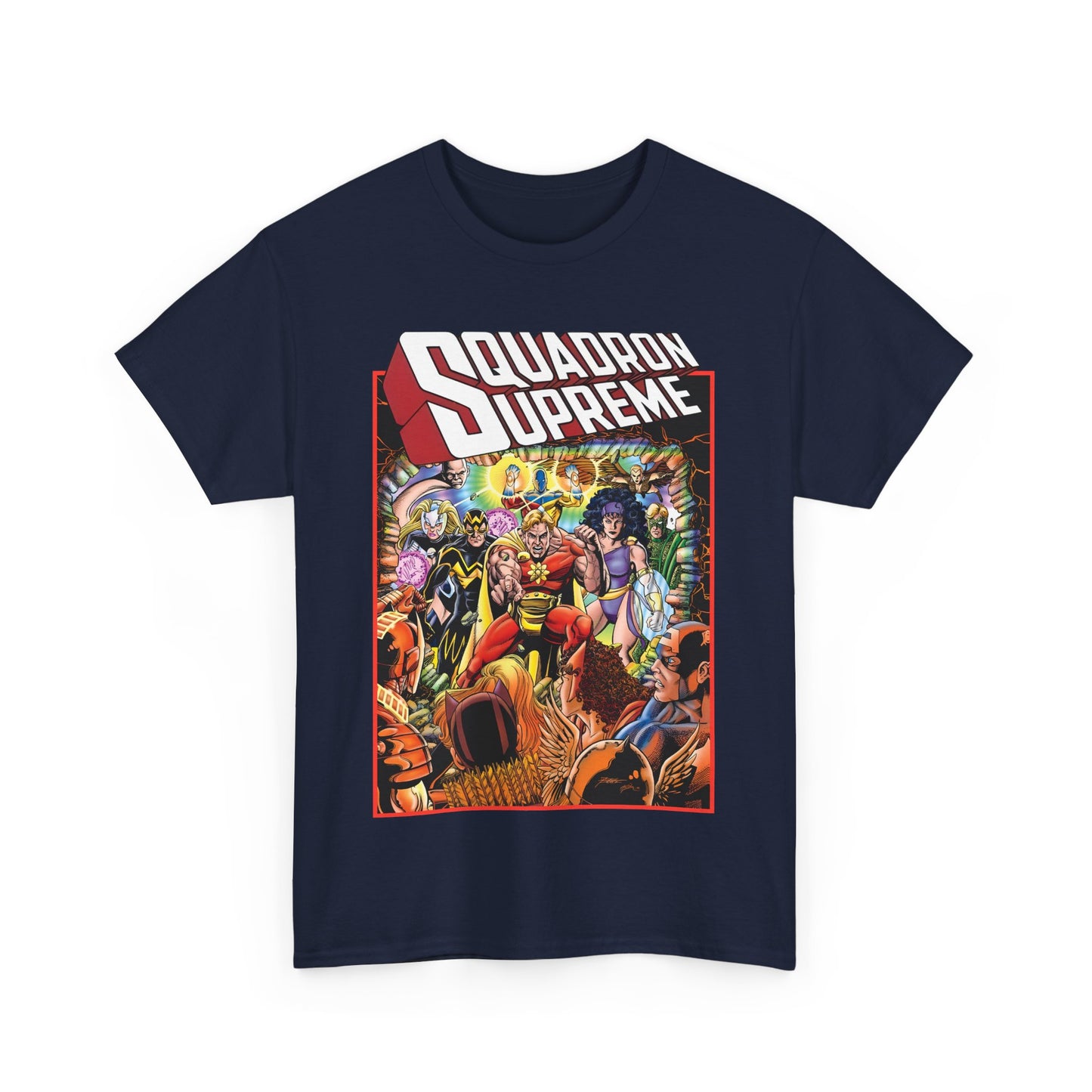 Squadron Supreme T-Shirt - George Perez Art - Hyperion, Nighthawk, Doctor Spectrum, Power Princess, Whizzer - Marvel Comics
