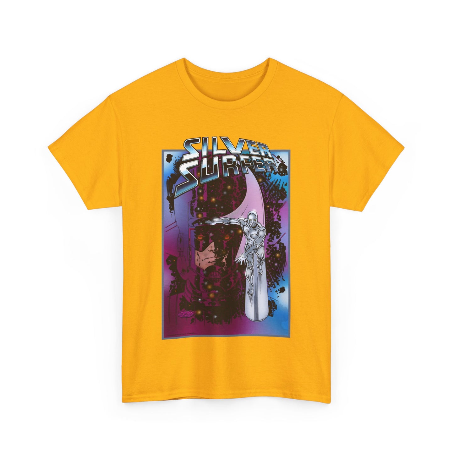 Silver Surfer & Galactus T-Shirt - John Byrne Art - Fantastic Four Connection - Former Herald, Norrin Radd - Marvel Comics