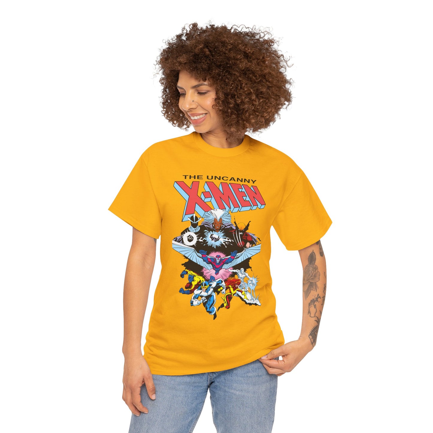 X-Men/X-Factor T-Shirt - Cyclops, Storm, Jean Grey, Iceman, Beast, Wolverine - Marvel Comics - From the Inferno Storyline - Mutant Battle