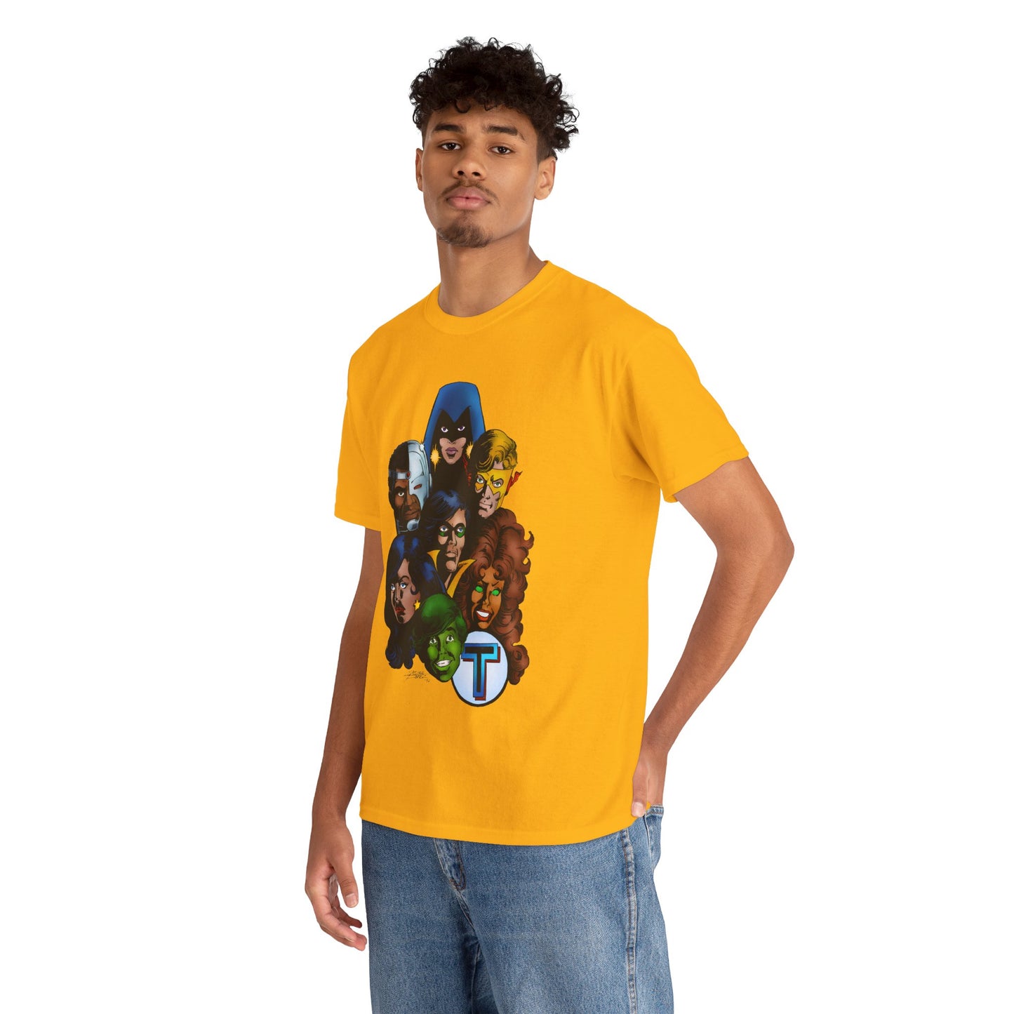 New Teen Titans T-Shirt - George Perez Art - Robin, Wonder Girl, Cyborg, Raven, Starfire, Kid Flash - DC Comics