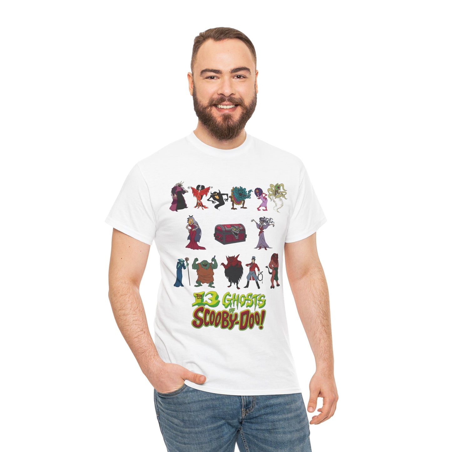 13 Ghosts of Scooby-Doo T-Shirt - Hanna-Barbera Saturday Morning Cartoon - Chest of Demons - Maldor, Queen Morbidia, Reflector Specter