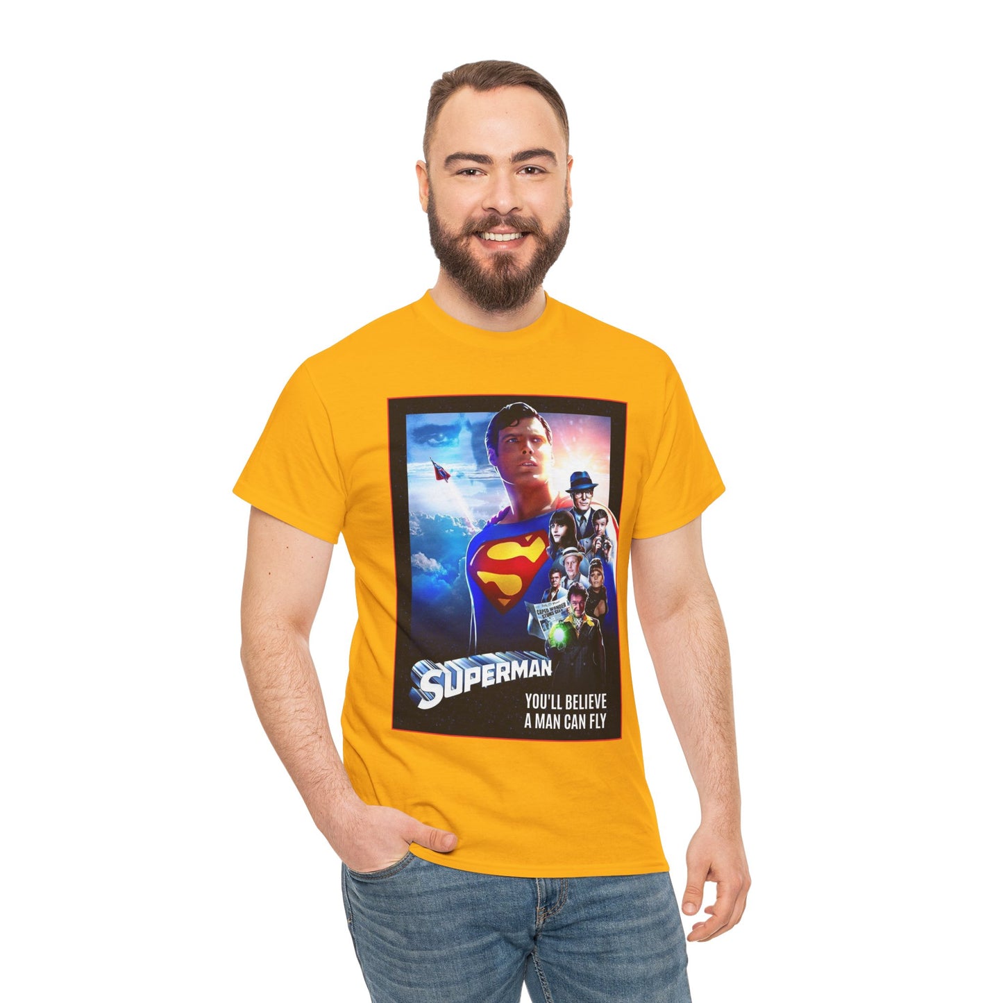 Superman The Movie T-Shirt - Christopher Reeve, Gene Hackman, Margot Kidder - Beloved 1970s Warner Brothers Movie - Krypton, Smallville, Metropolis - DC Comics