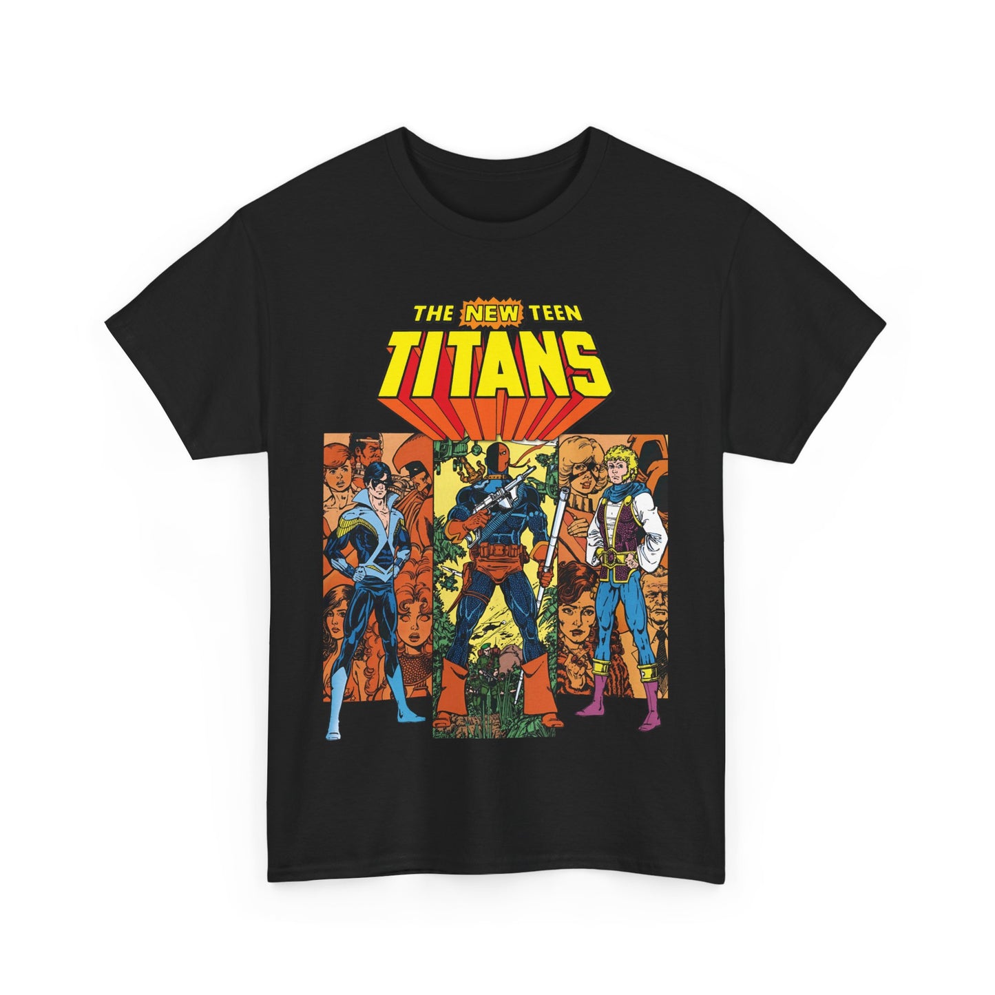 New Teen Titans T-Shirt - George Perez Art - Judas Contract - Nightwing, Jericho, Deathstroke, Changeling. Starfire - DC Comics