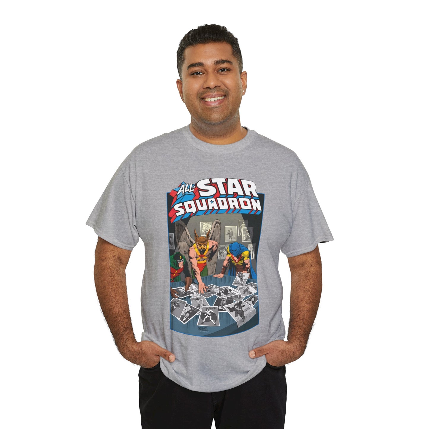 All-Star Squadron T-Shirt - Jerry Ordway Art - Hawkman, Doctor Mid-Nite, Atom - Justice Society JSA - #1 Cover - DC Comics