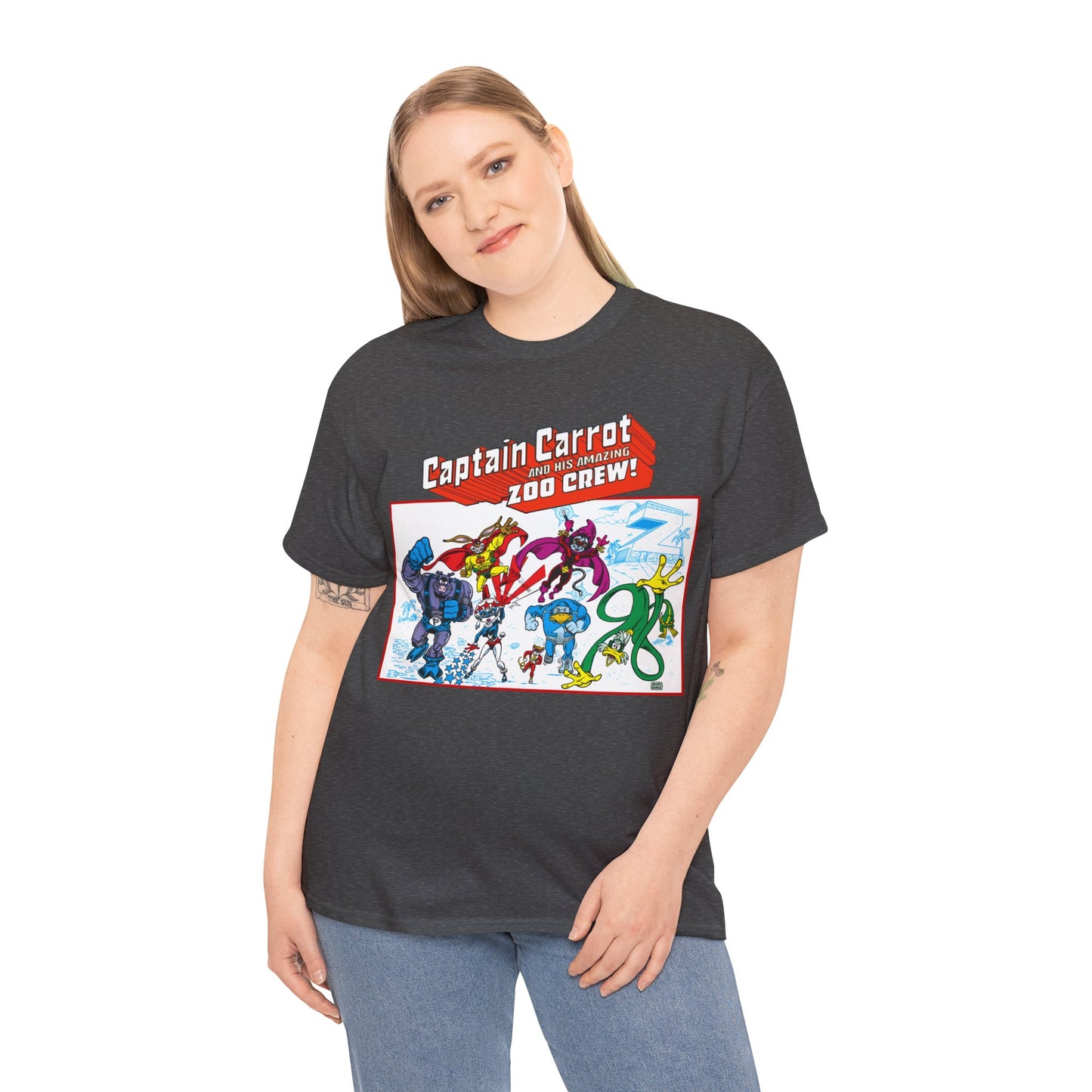 Captain Carrot & His Amazing Zoo Crew T-Shirt - DC Comics Series - Funny Animal Retro 1980s - Pig-Iron, Yankee Poodle, Rubberduck
