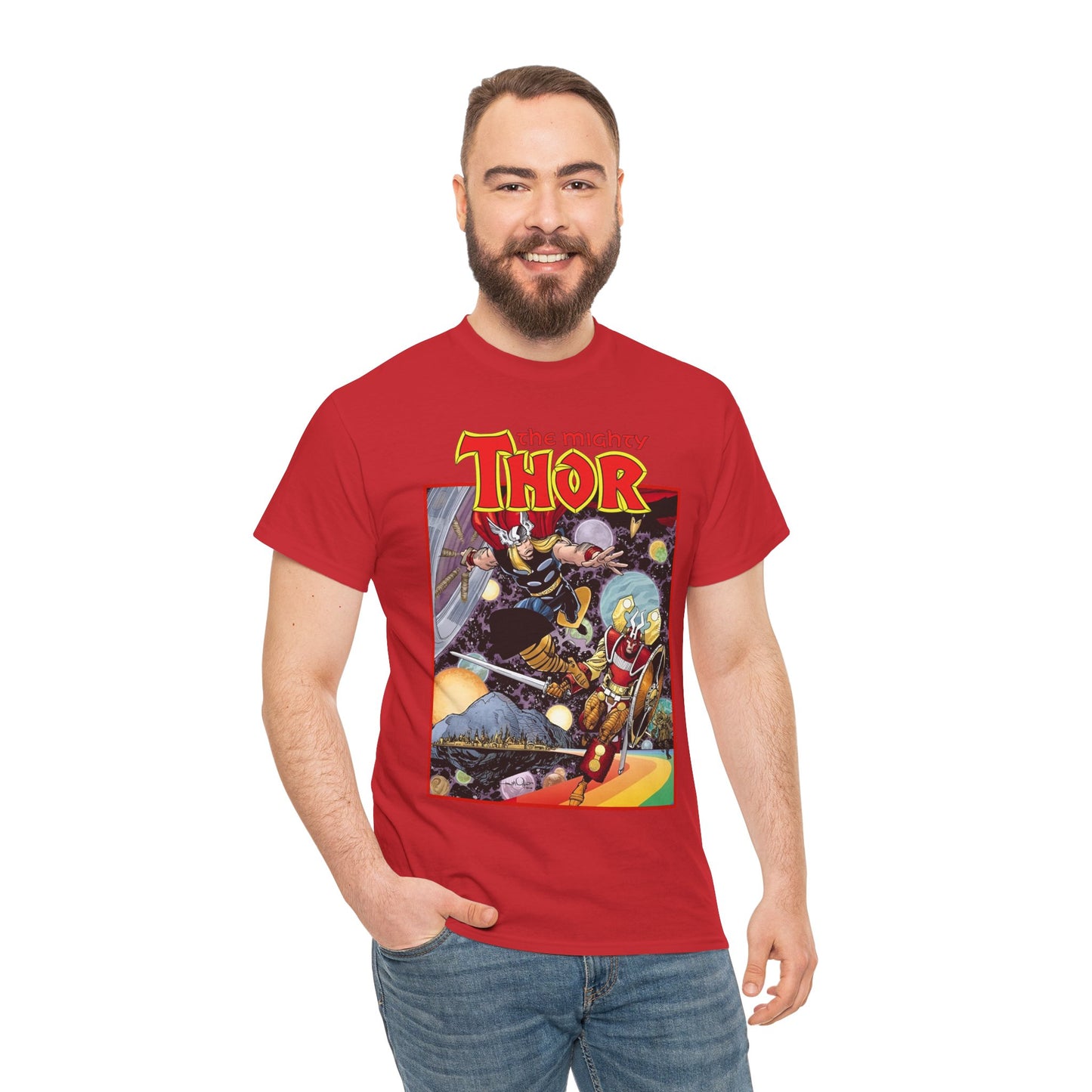 Mighty Thor T-Shirt - Walt Simonson Art - Asgard, Bifröst - God of Thunder - Marvel Comics