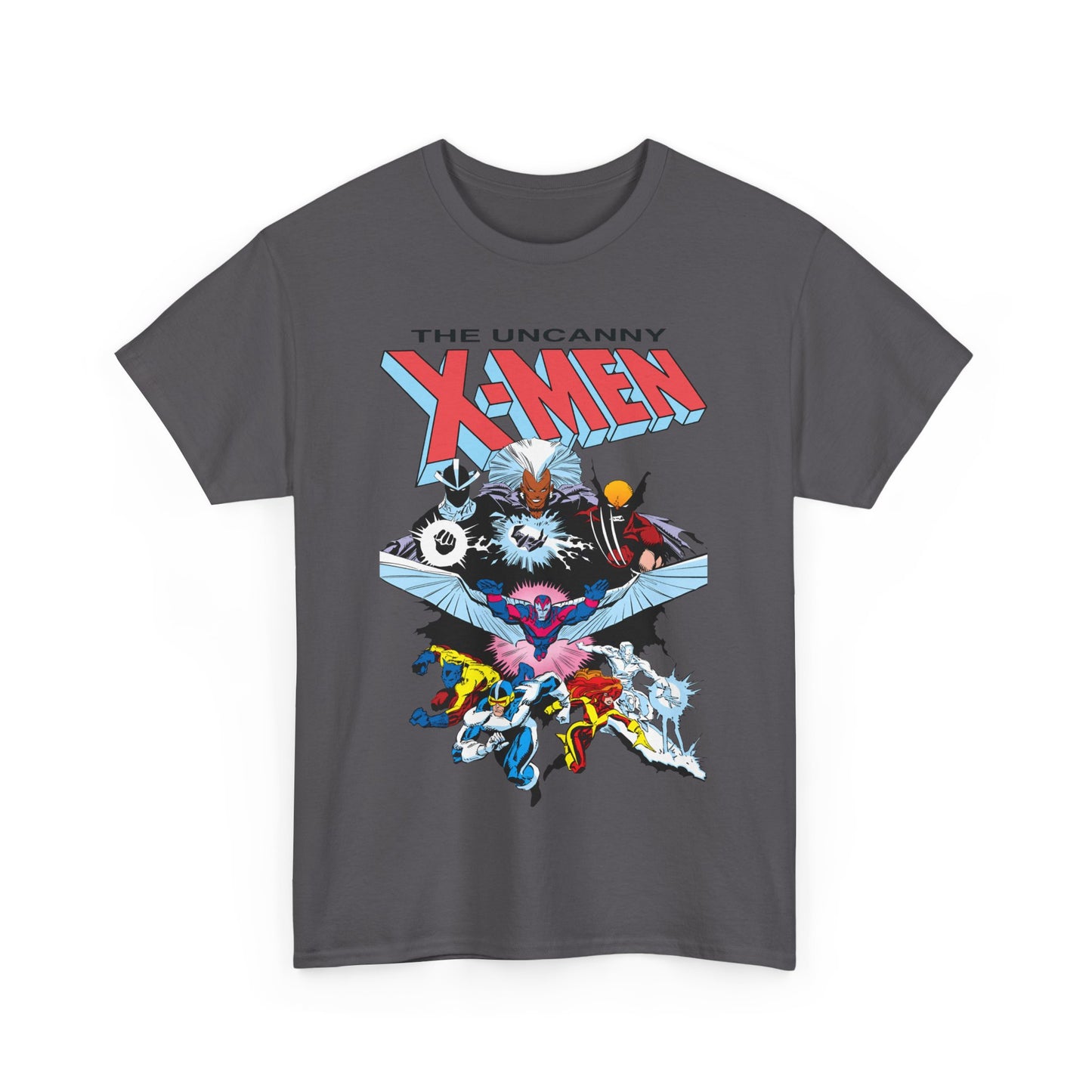 X-Men/X-Factor T-Shirt - Cyclops, Storm, Jean Grey, Iceman, Beast, Wolverine - Marvel Comics - From the Inferno Storyline - Mutant Battle