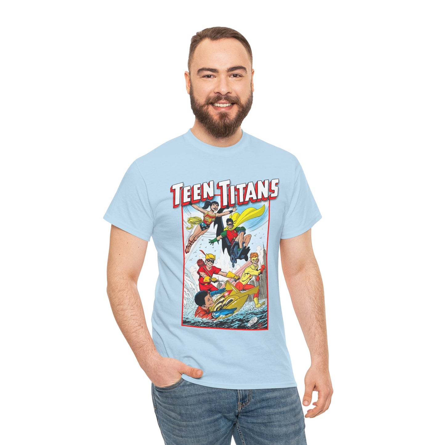Teen Titans T-Shirt - John Byrne Art - Robin, Wonder Girl, Kid Flash, Speedy, Aqualad - DC Comics