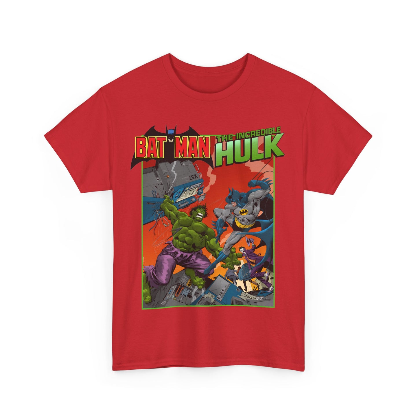 Batman Vs Incredible Hulk T-Shirt - DC Comics & Marvel - Joker - 1970s Team-Up