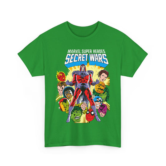 Marvel Super Heroes Secret Wars T-Shirt - Magneto, Captain America, Iron Man, She-Hulk, Hulk, Human Torch, Captain Marvel, Hawkeye - Marvel Comics