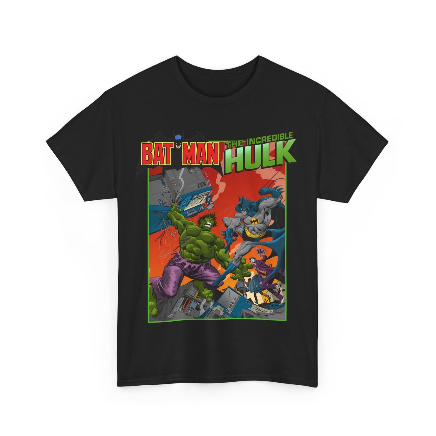 Batman Vs Incredible Hulk T-Shirt - DC Comics & Marvel - Joker - 1970s Team-Up