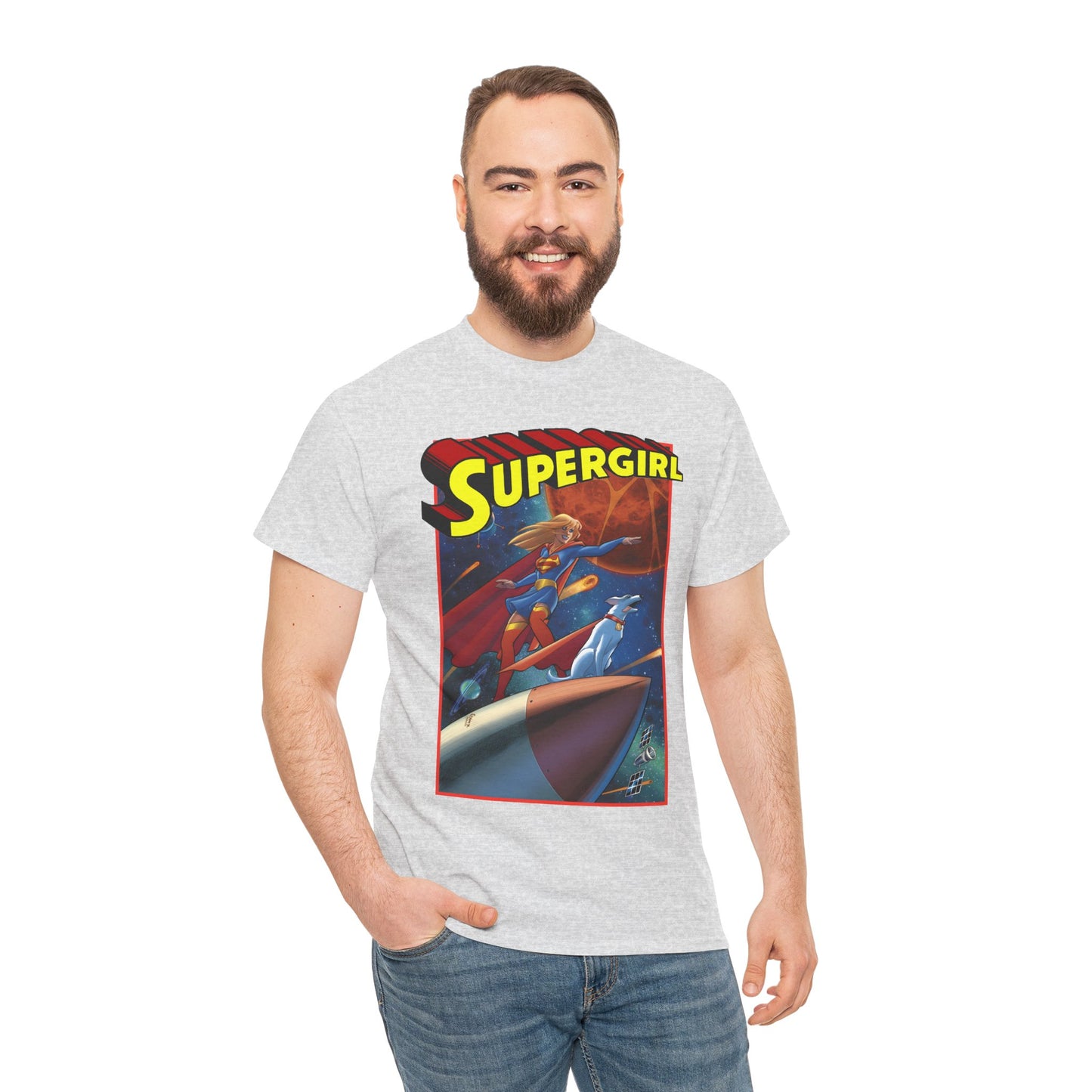Supergirl & Krypto T-Shirt - Amanda Conner Art - Kara from Krypton - Superman's Pet Superdog - DC Comics