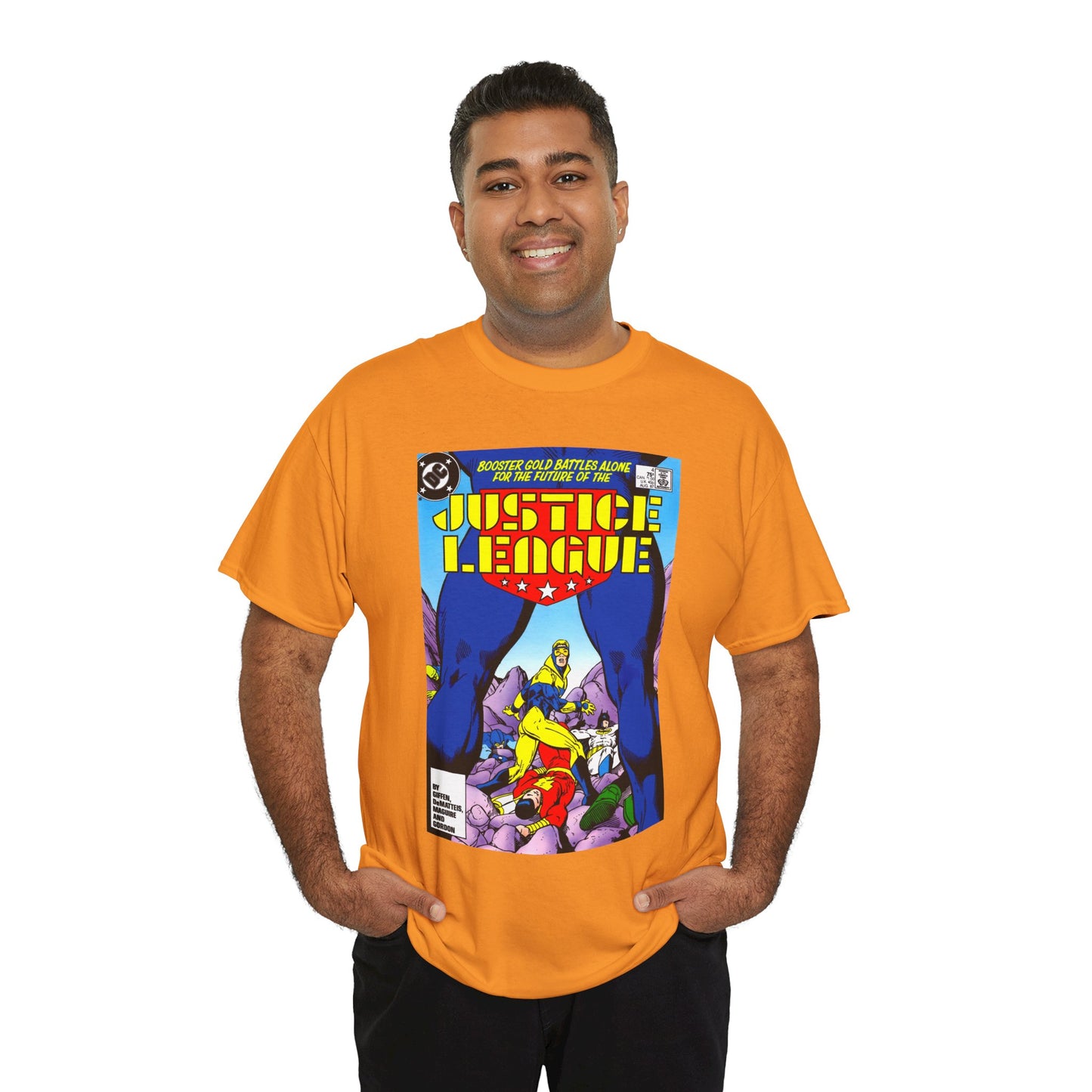 Justice League T-Shirt - Kevin Maguire Art - Booster Gold - DC Comics