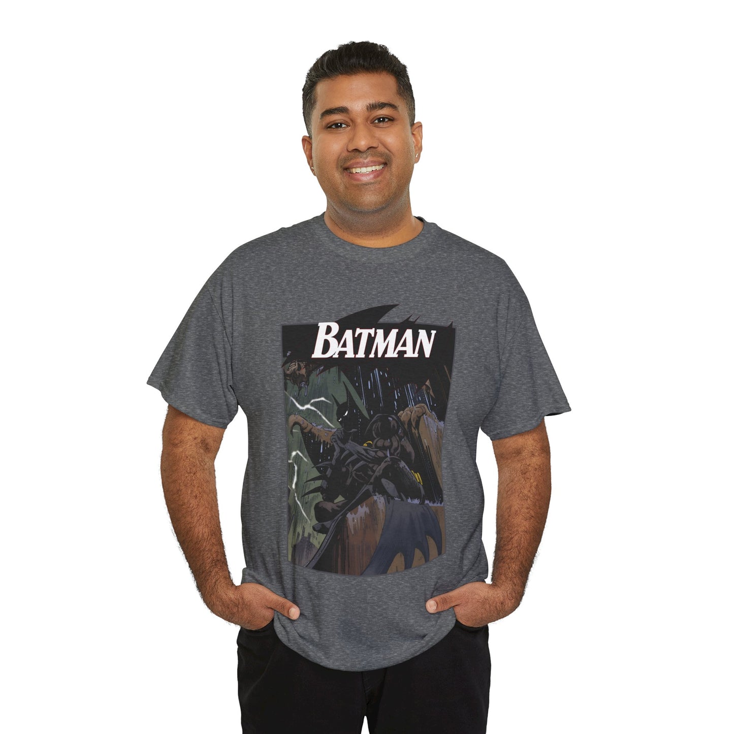 Batman T-Shirt - Norm Breyfogle Art - 1990s Dark Knight Detective - Gotham City - Perched on A Gargoyle - DC Comics