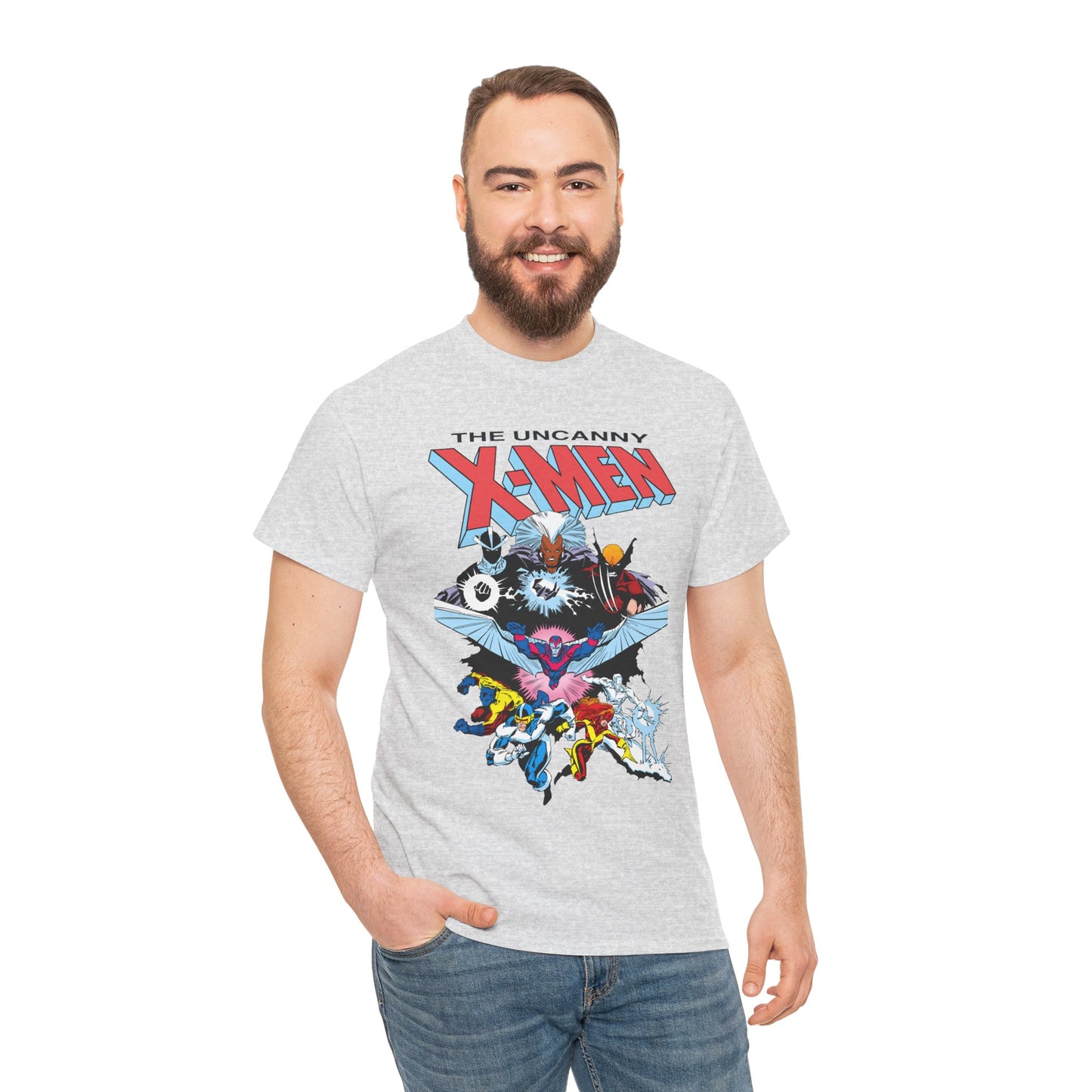 X-Men/X-Factor T-Shirt - Cyclops, Storm, Jean Grey, Iceman, Beast, Wolverine - Marvel Comics - From the Inferno Storyline - Mutant Battle