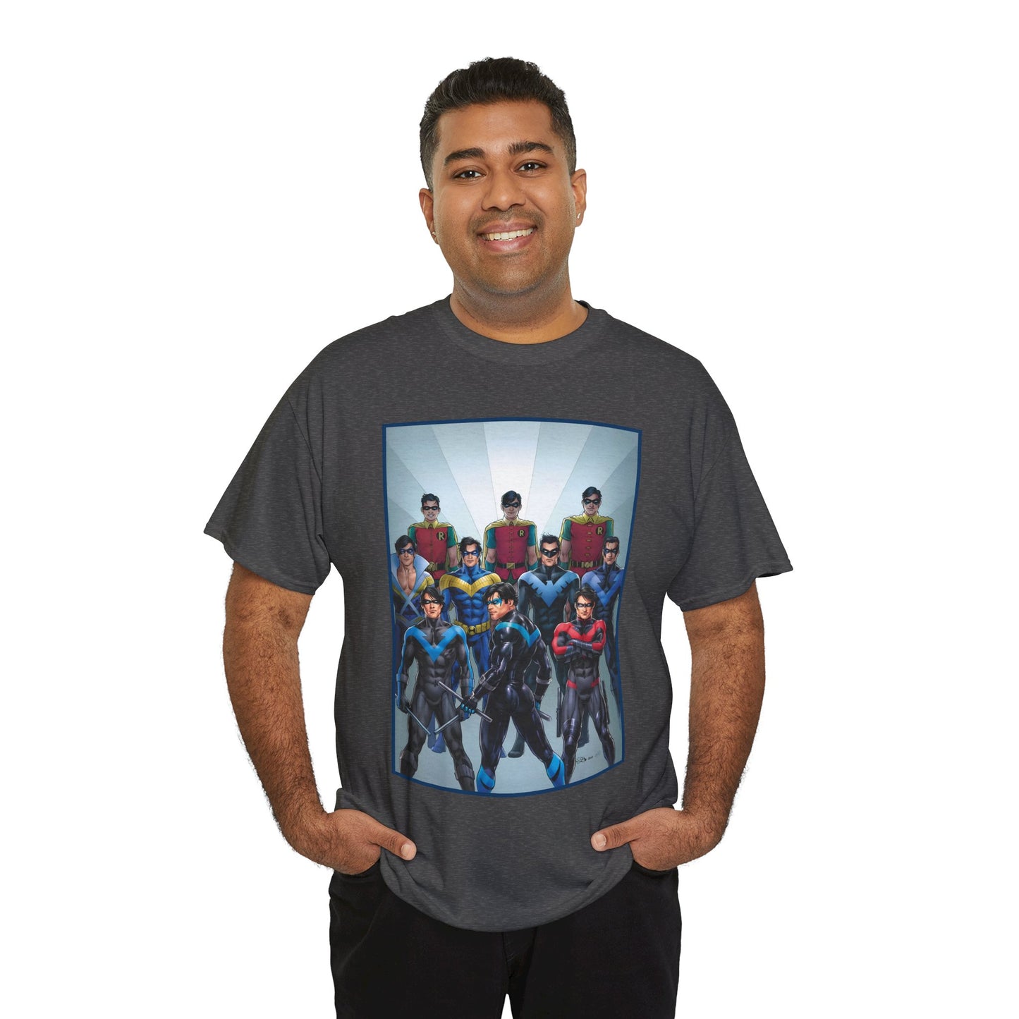 Nightwing Through the Ages T-Shirt - Nicola Scott Art - Dick Grayson, Robin the Boy Wonder - Batman Sidekick - New Teen Titans Leader - DC Comics