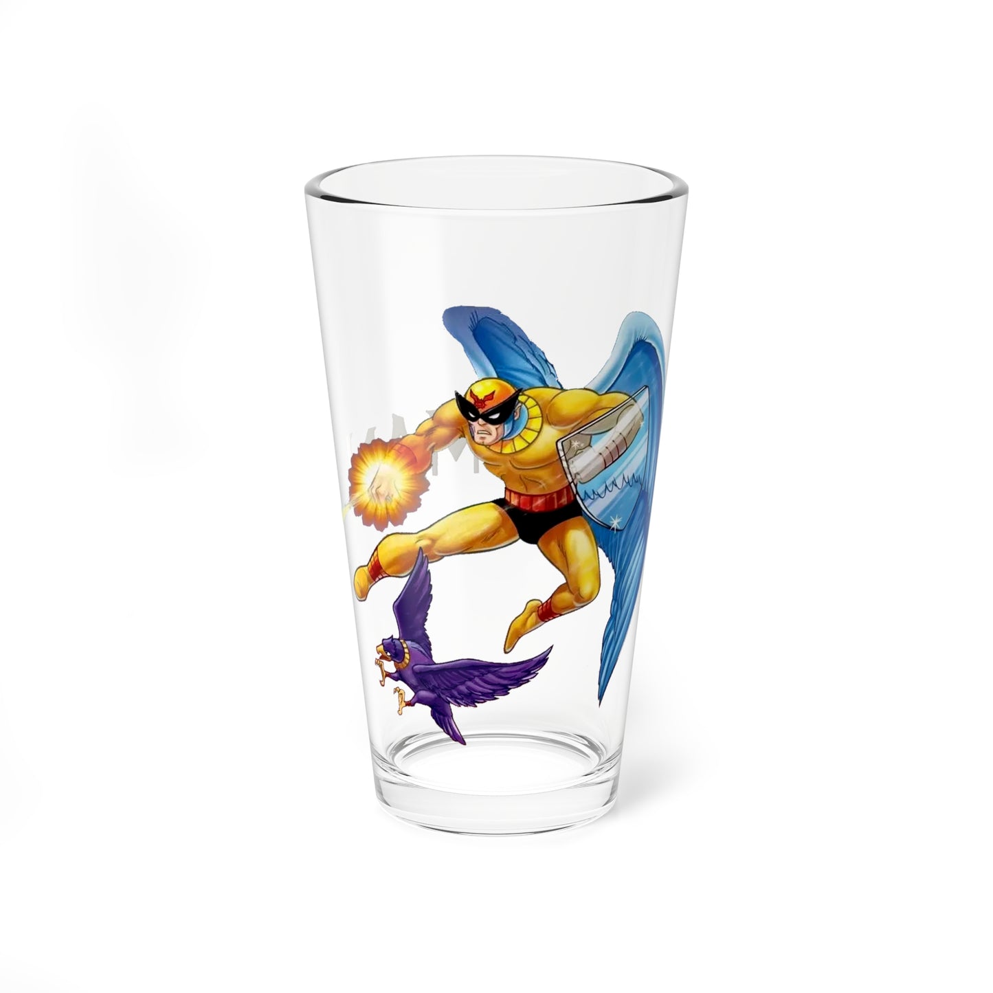 Birdman Pint Glass, 16oz - Hanna-Barbera Saturday Morning Cartoon - Avenger - Classic Animation