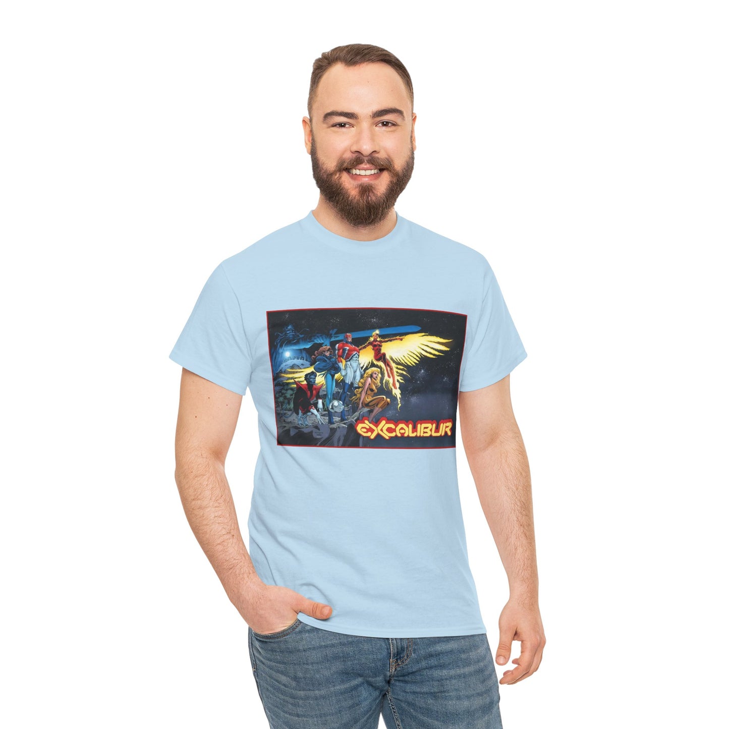 Excalibur T-Shirt - Alan David Art - Captain Britain, Nightcrawler, Shadowcat, Rachel Summers, Meggan - X-Men Series - UK Mutant Team - Marvel Comics