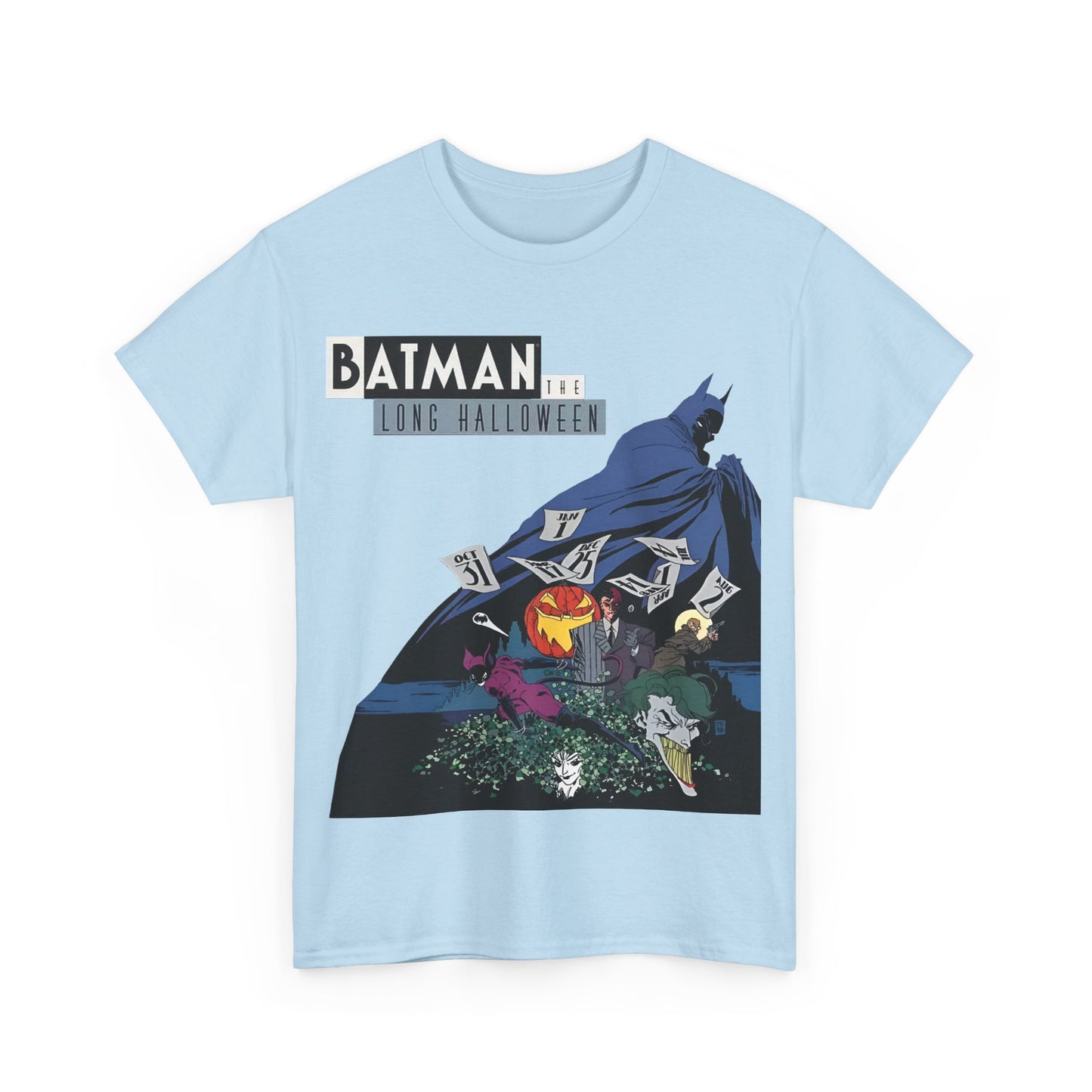 Batman The Long Halloween T-Shirt - Stunning Tim Sale Art - Joker, Catwoman, Two-Face, Poison Ivy, Commissioner Gordon - DC Comics - Classic Story